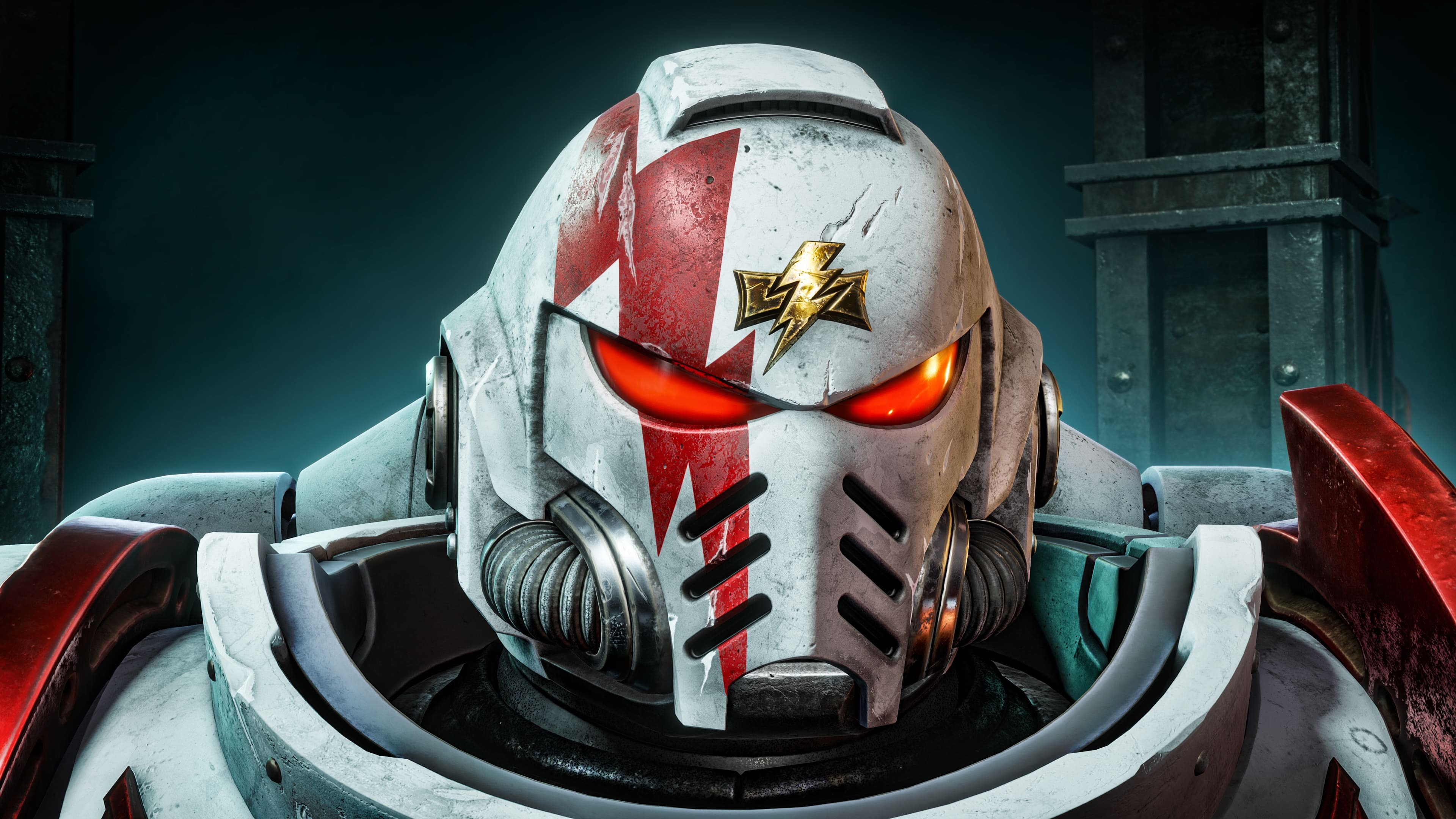 A futuristic cybernetic soldier wearing advanced metallic armor with glowing blue neon accents.