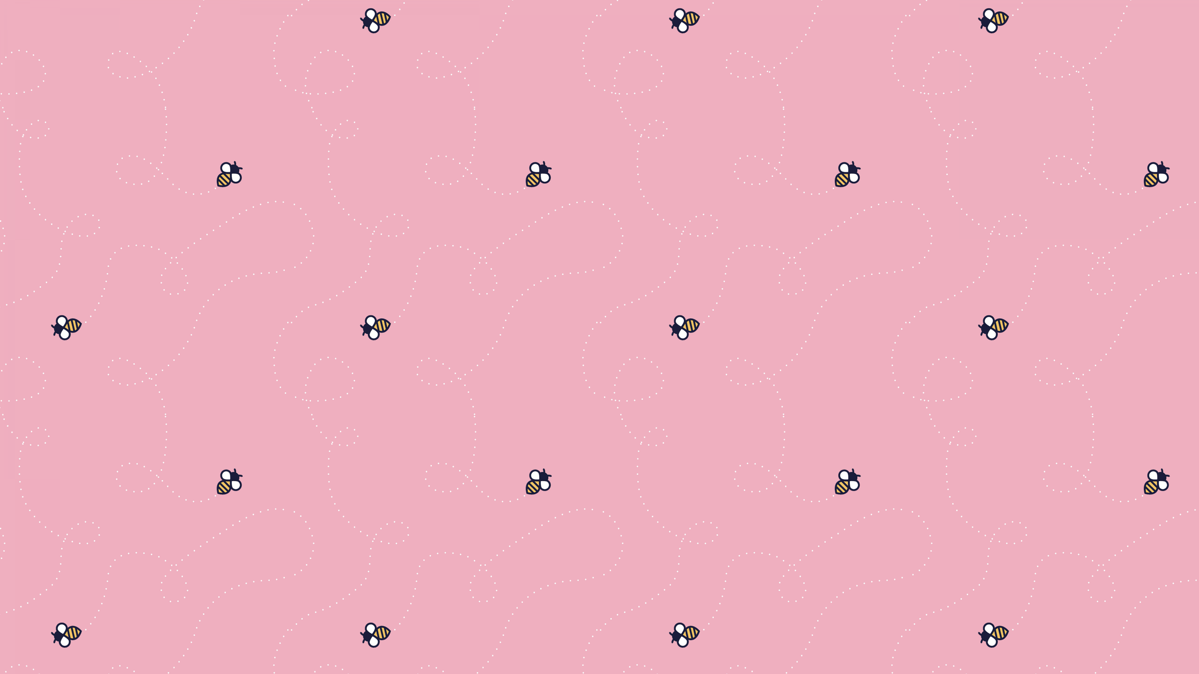 A minimalist 5K pattern of soft pastel pink spring blossoms on a clean, light background.