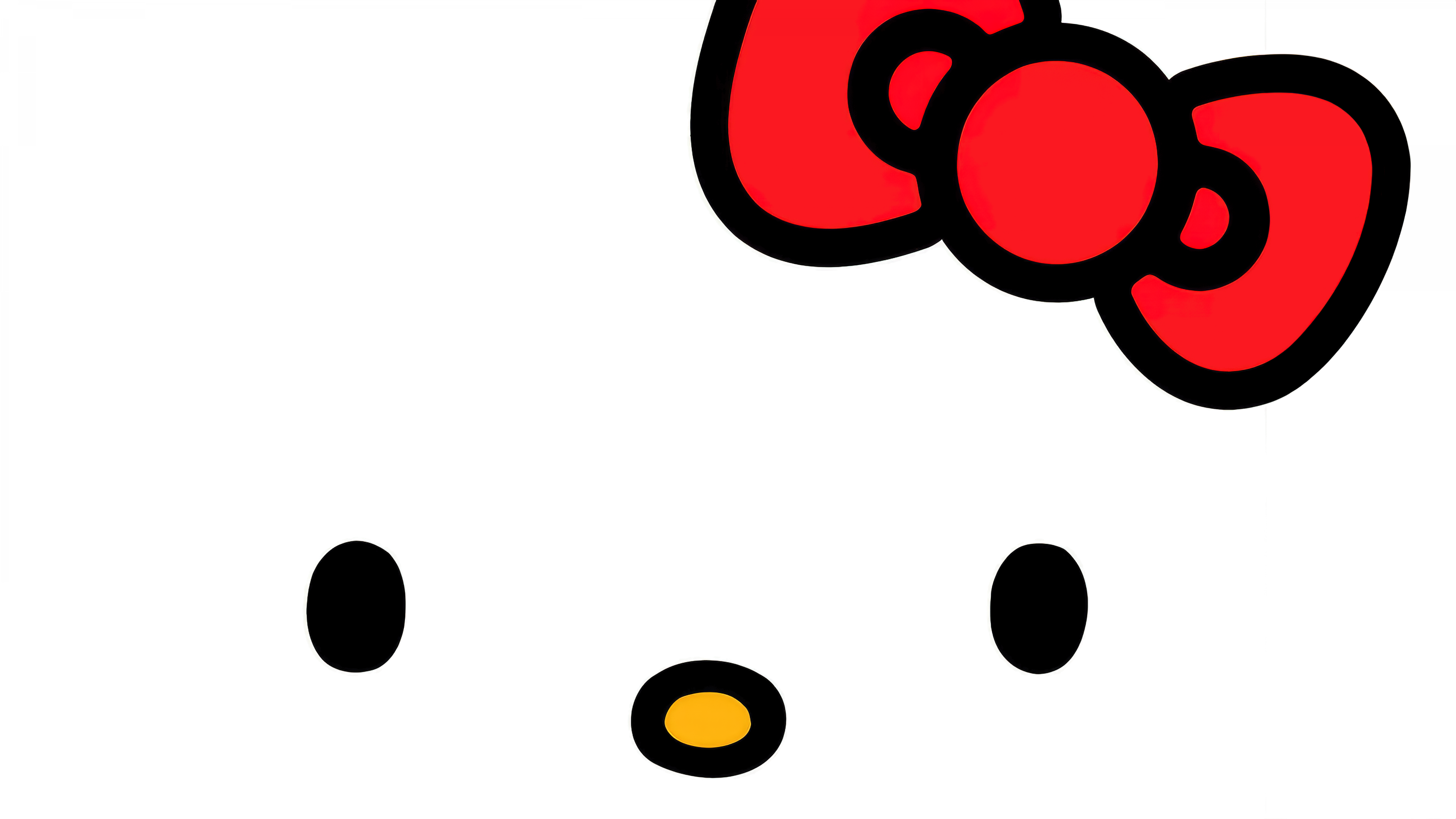 A minimalist 5K illustration of Hello Kitty from Sanrio on a white background.