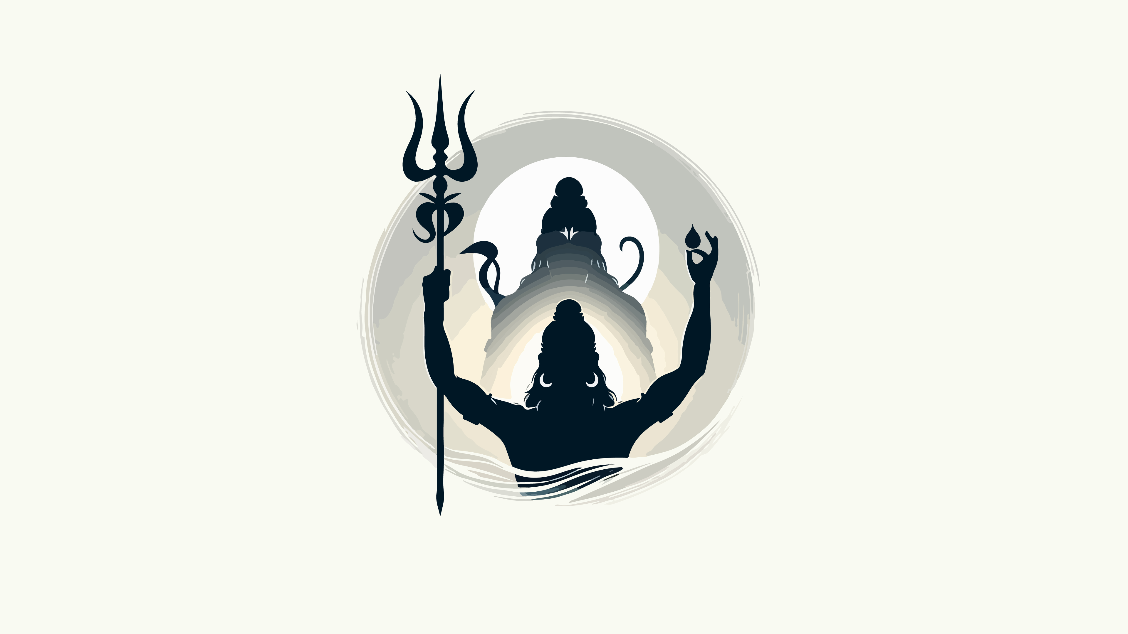 A minimalist silhouette of the Hindu God Lord Shiva (Mahadev) representing spiritual peace and divinity.