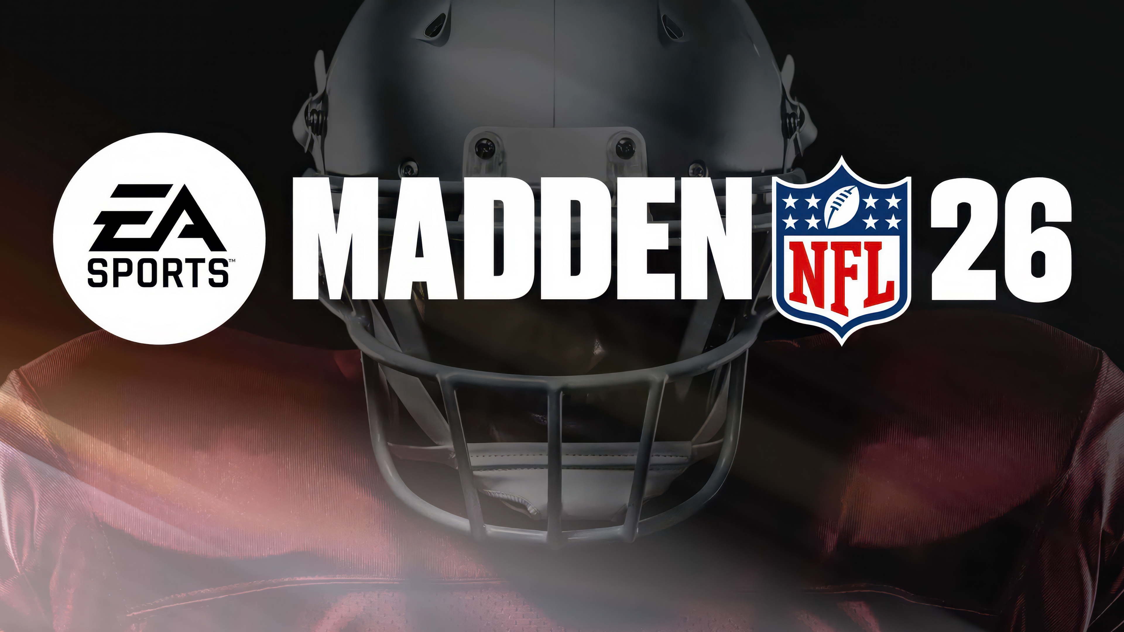 Close-up of a modern American football helmet for Madden NFL 26, featuring high-definition textures and professional sports design.