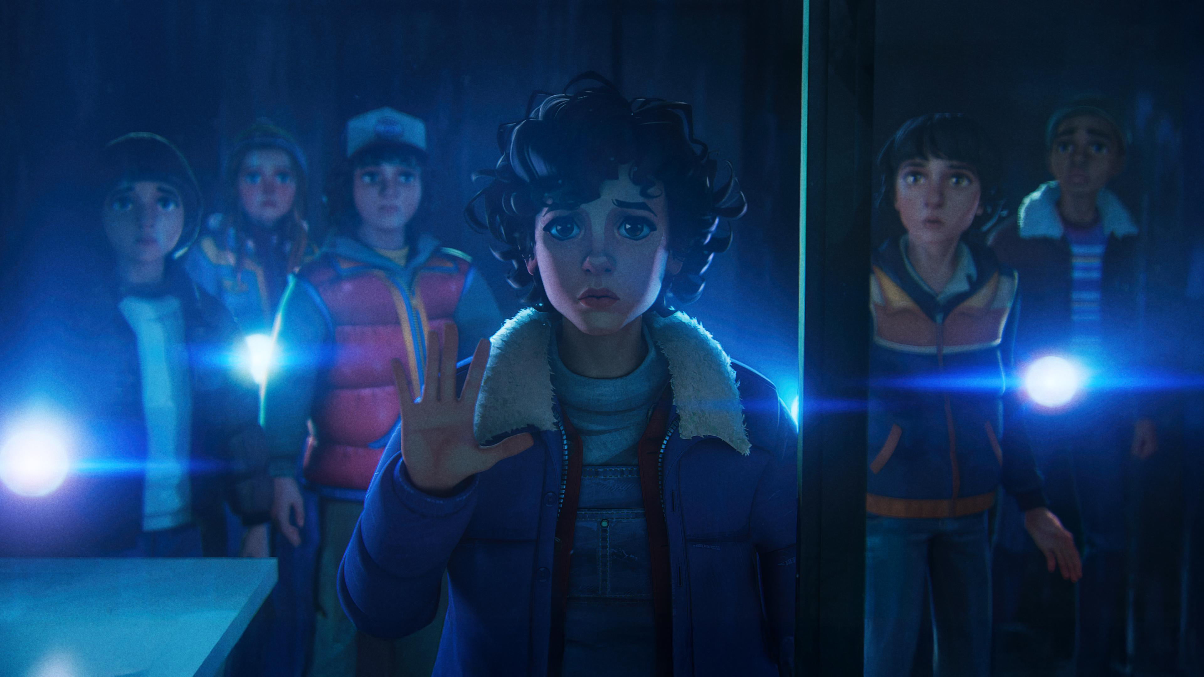 A high-detail portrait of a character featuring glowing cybernetic ocular implants and sleek futuristic armor, standing in a rain-slicked, neon-lit urban alleyway at night.