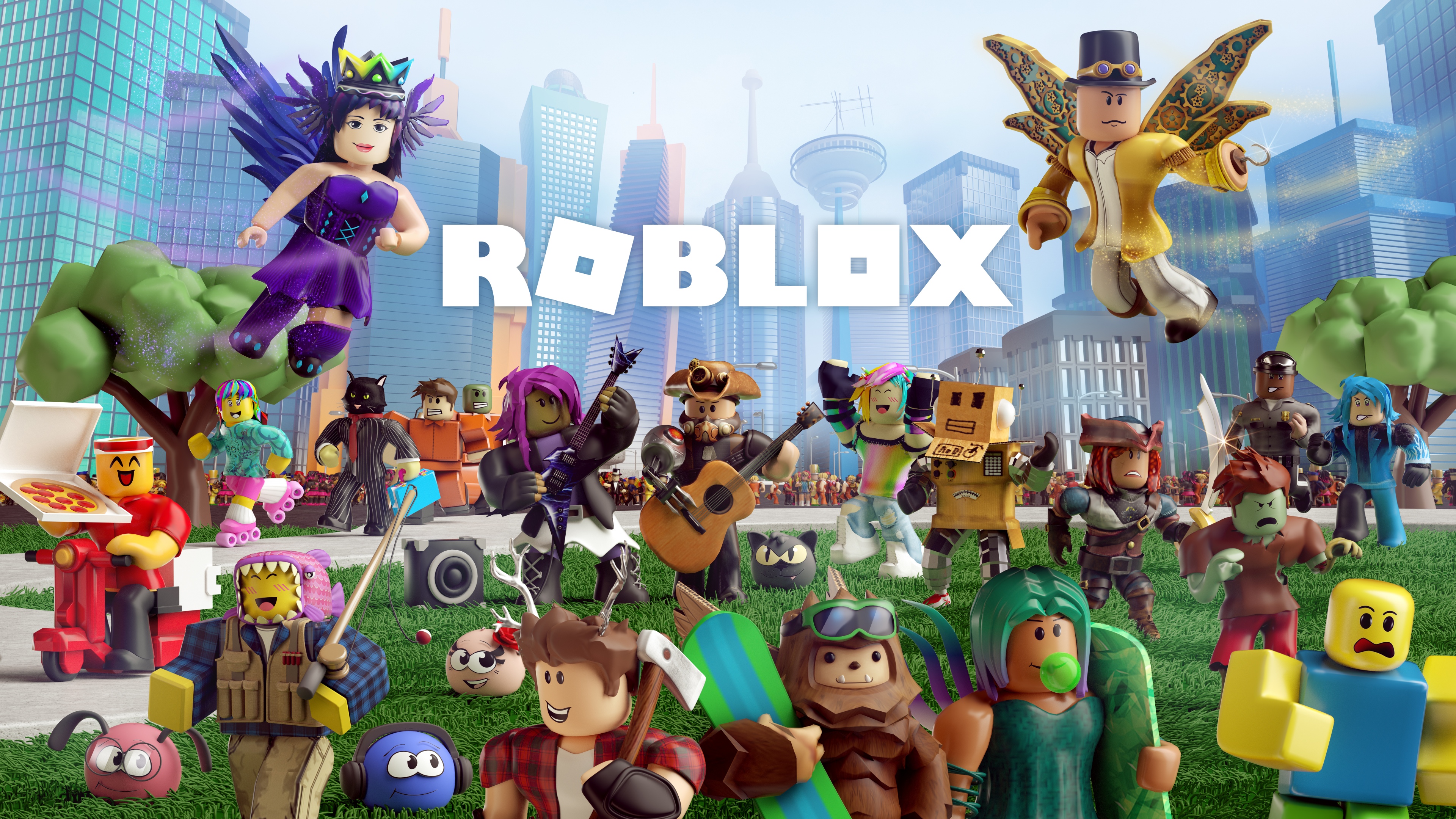 A high-detail 8K character poster of a Roblox avatar in a cinematic video game setting.