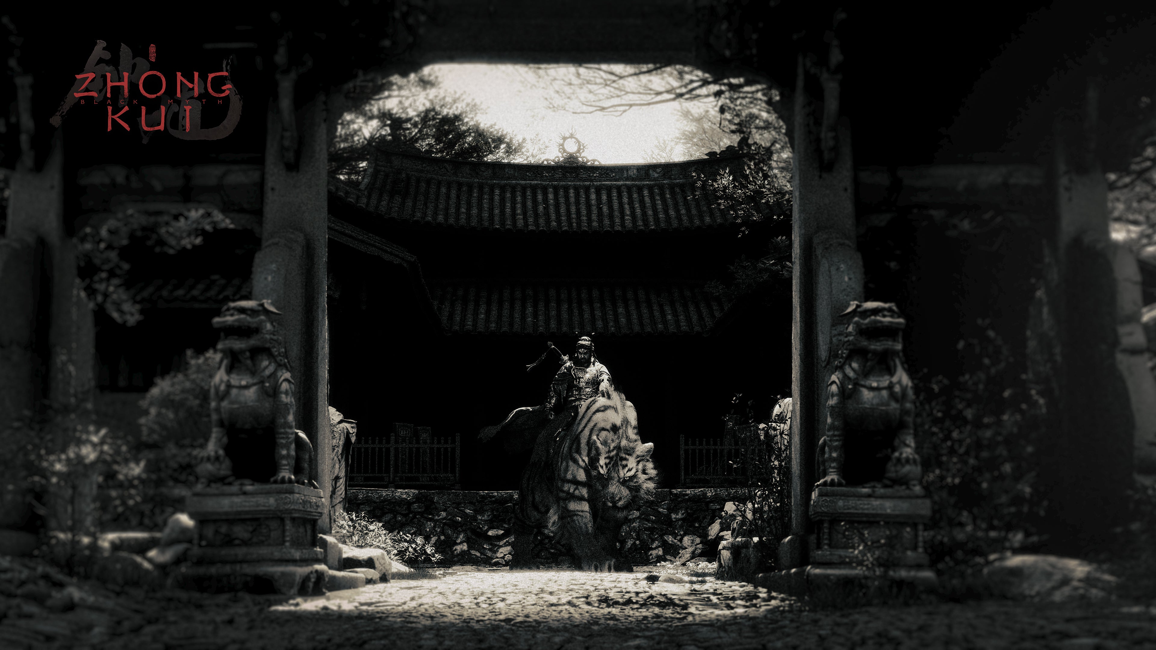 A dramatic, high-contrast monochromatic close-up of a mysterious figure shrouded in deep shadows.