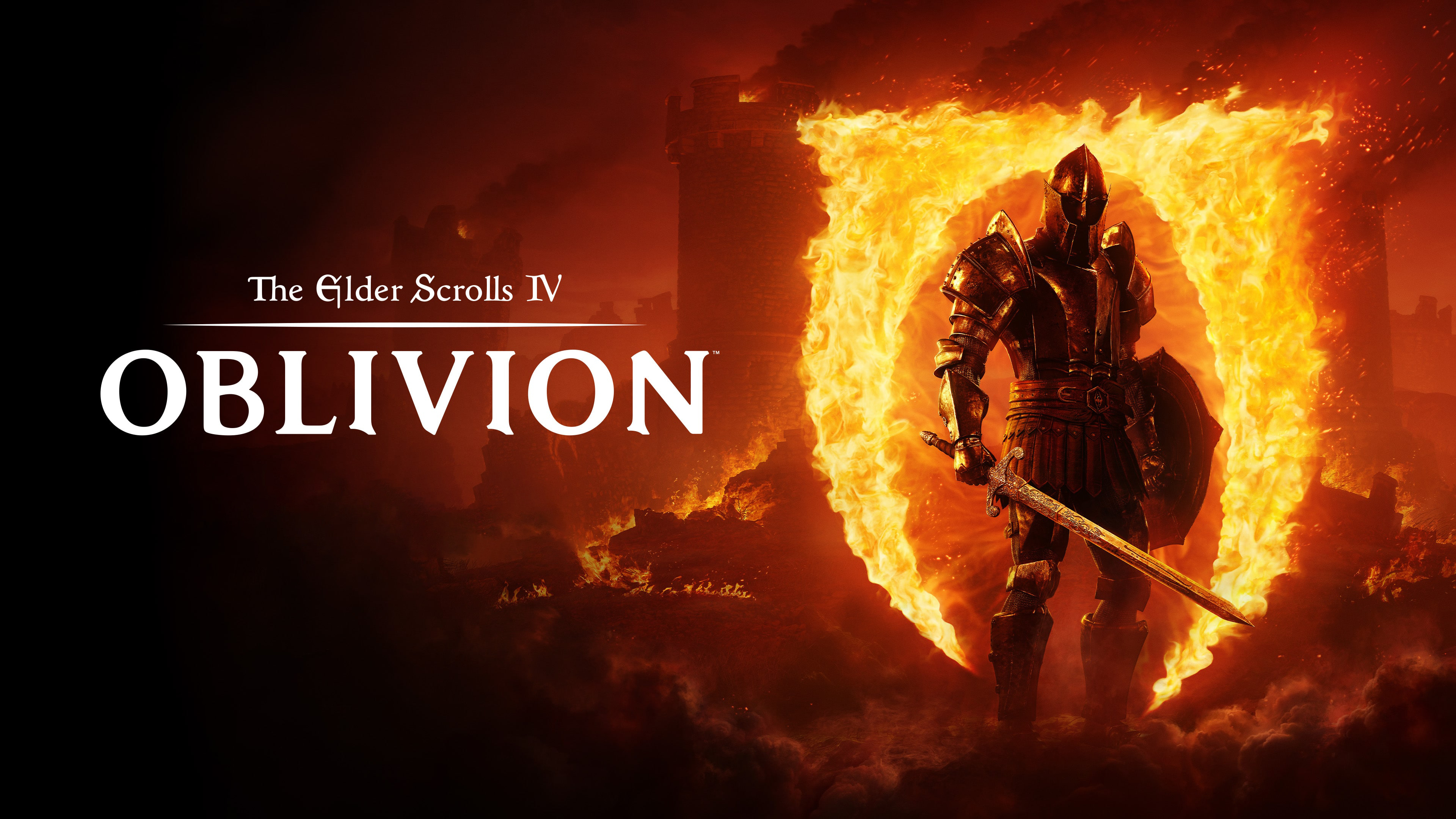 An Imperial Warrior in detailed plate armor from The Elder Scrolls IV: Oblivion Remastered.