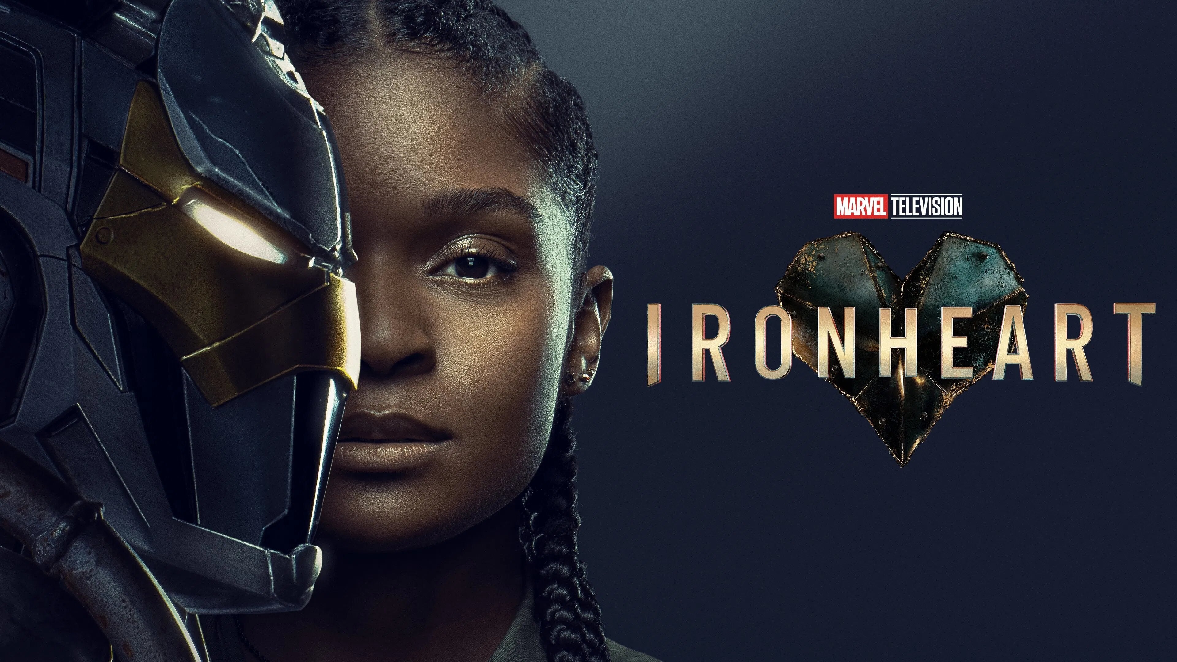 Riri Williams as Ironheart in her advanced high-tech armored suit from the Marvel Cinematic Universe.