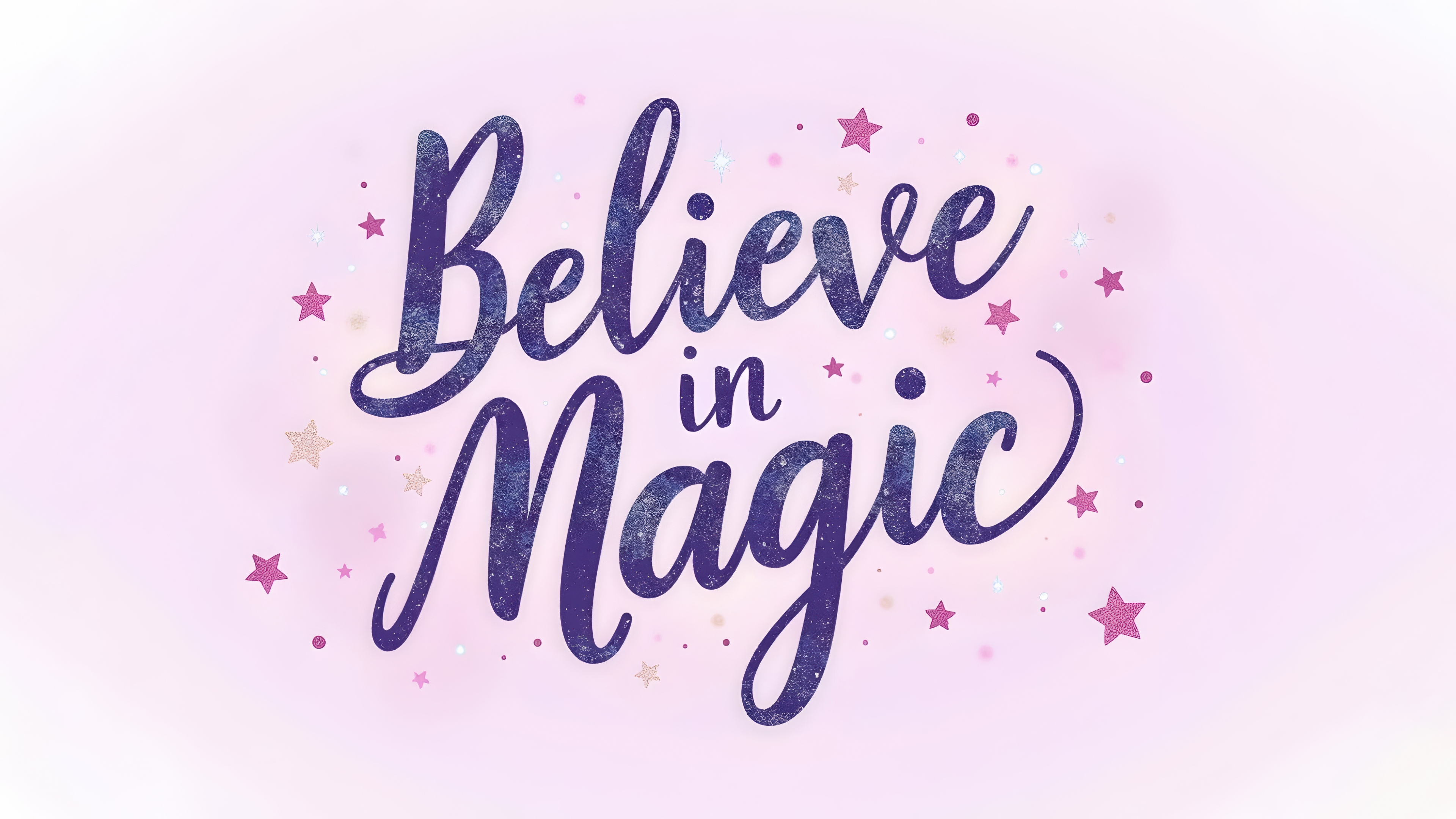 A dreamy purple and pink aesthetic background decorated with sparkling stars and a magical, celestial glow.