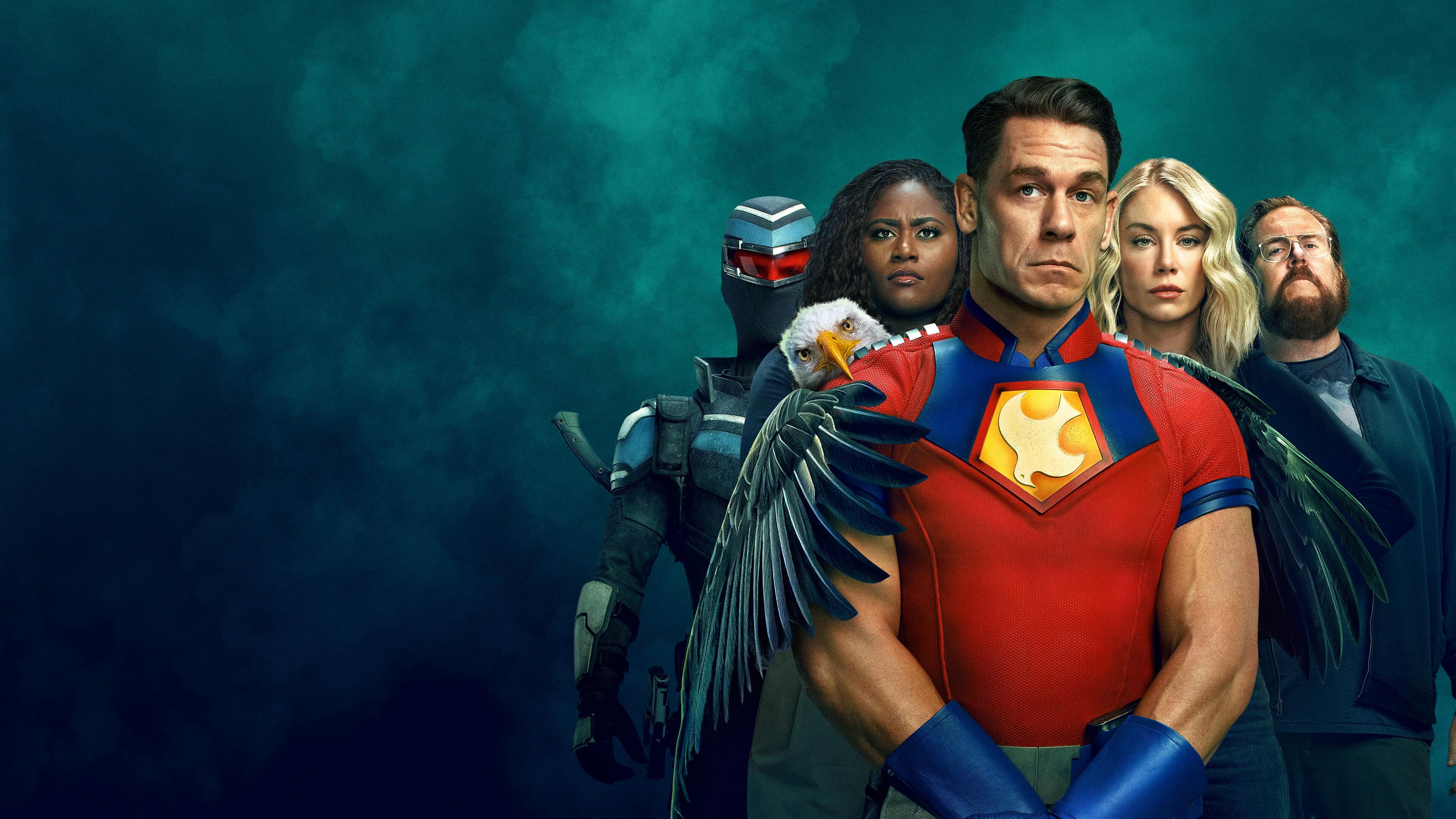 A cinematic poster of John Cena for a 2025 DC Comics series.