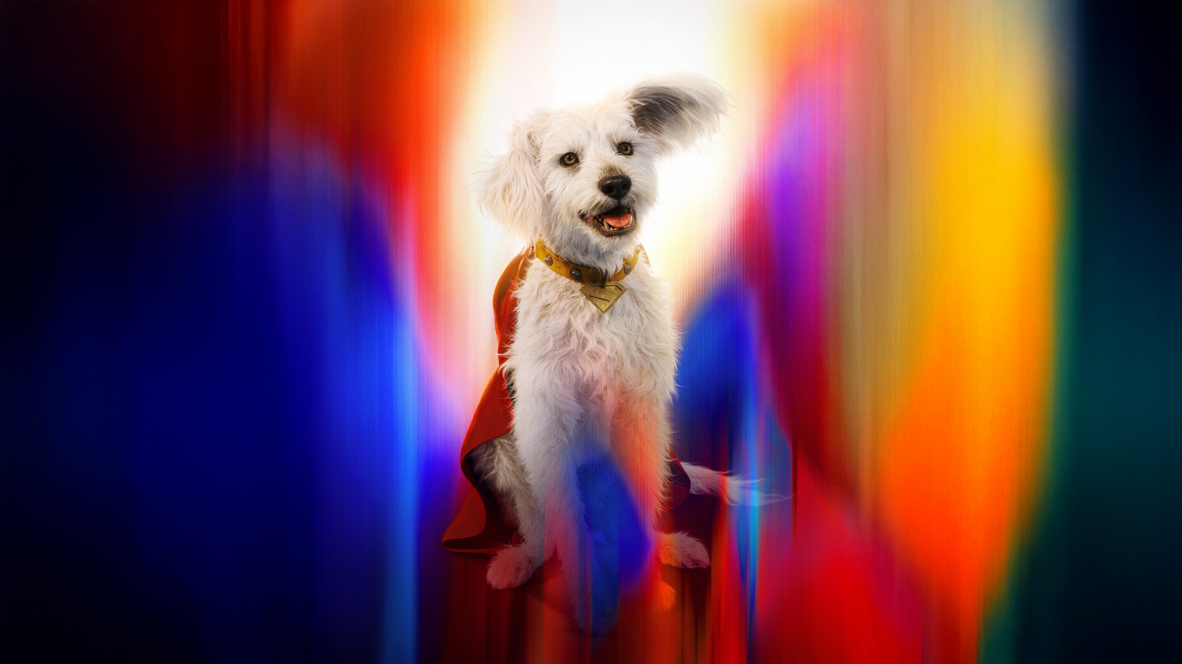 High-resolution cinematic shot of Superman alongside Krypto the Superdog.