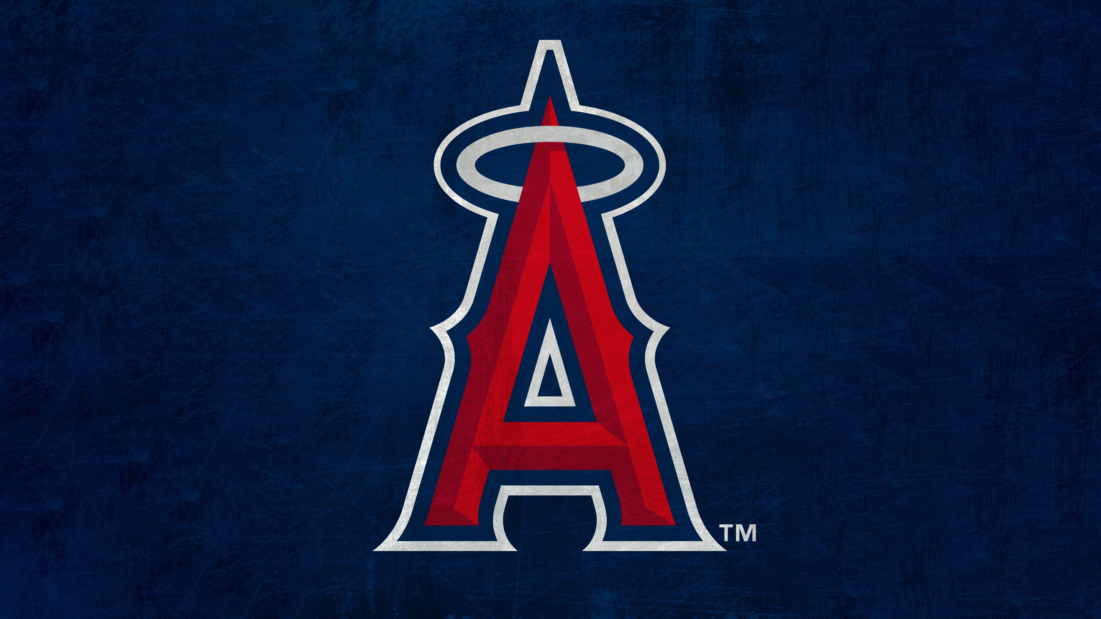 A professional and atmospheric representation of the Los Angeles Angels MLB team in deep dark blue tones.