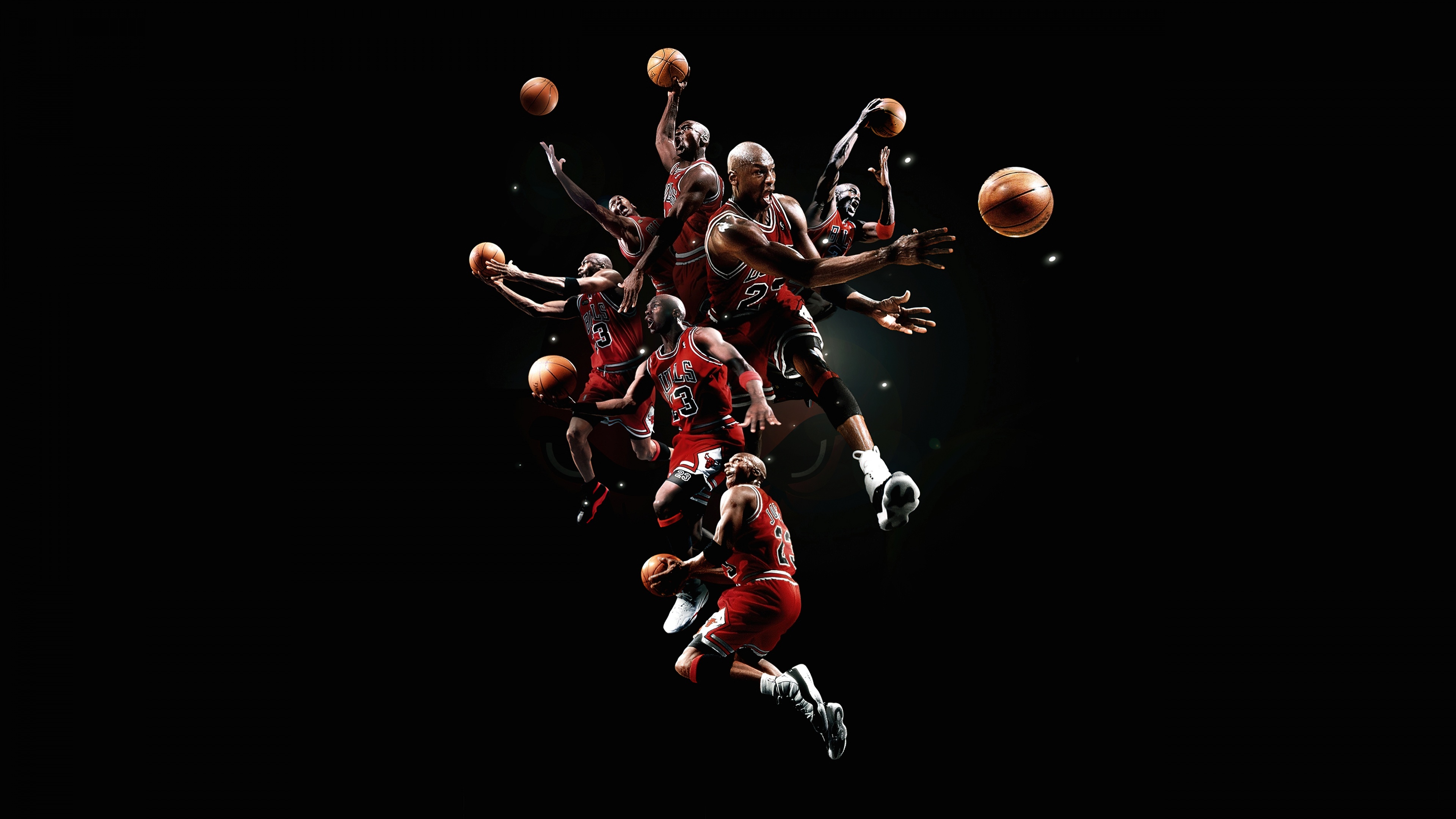 A striking, high-definition portrait of NBA legend Michael Jordan against a solid black background.