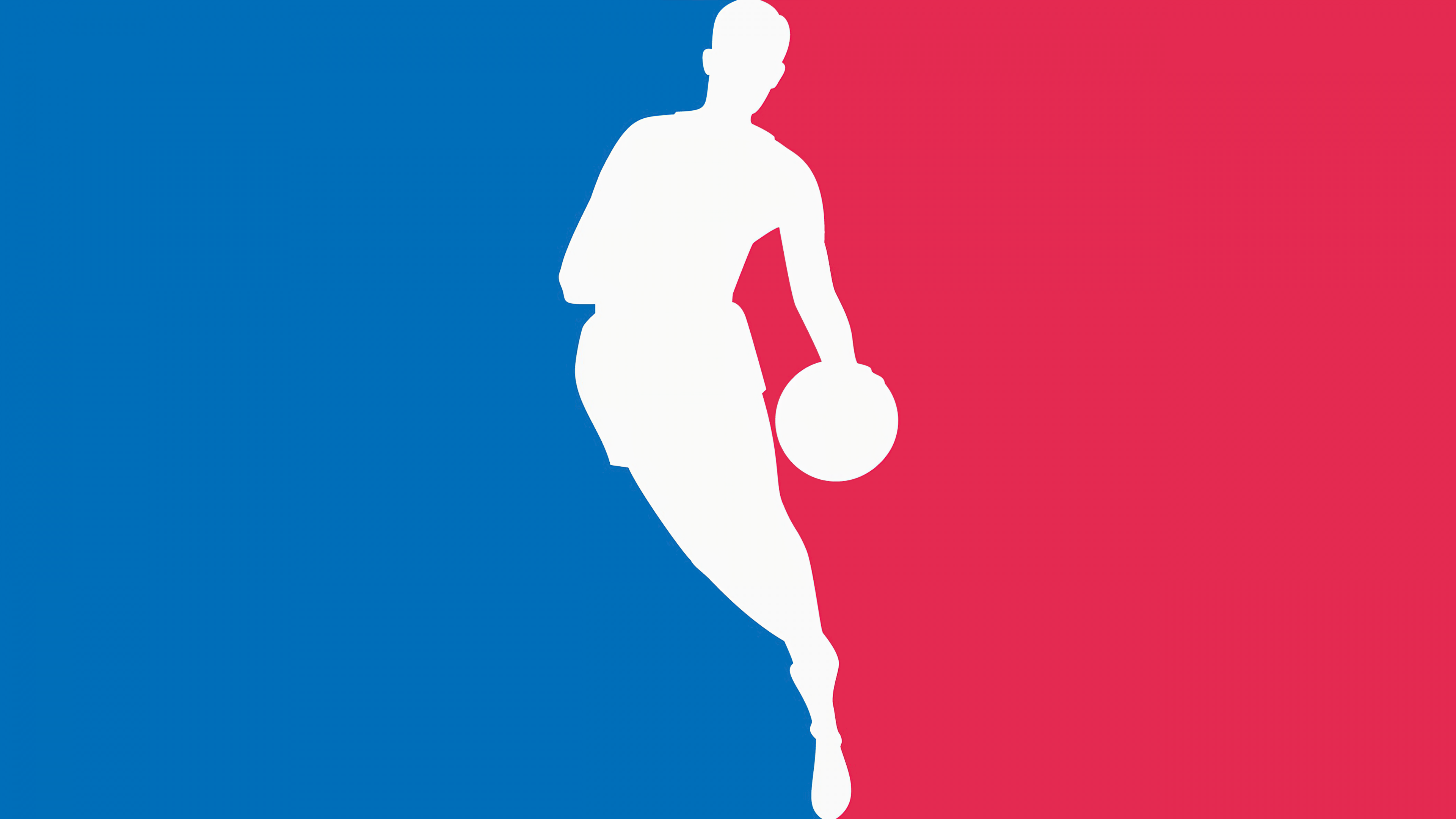 A clean, minimalist graphic design representing a professional NBA basketball game with modern logo elements.