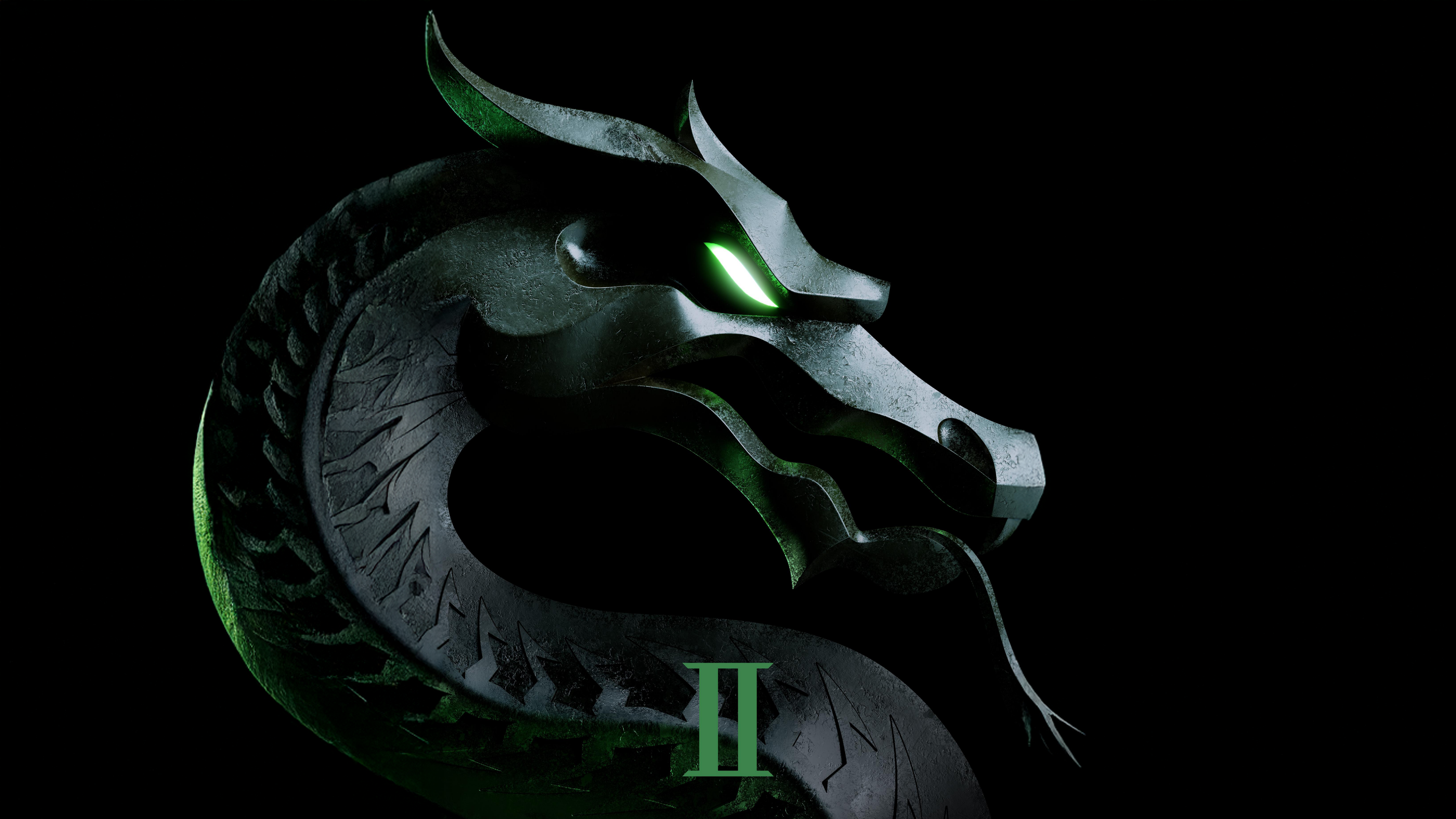 Cinematic Mortal Kombat II movie logo designed for AMOLED displays with a solid black background.