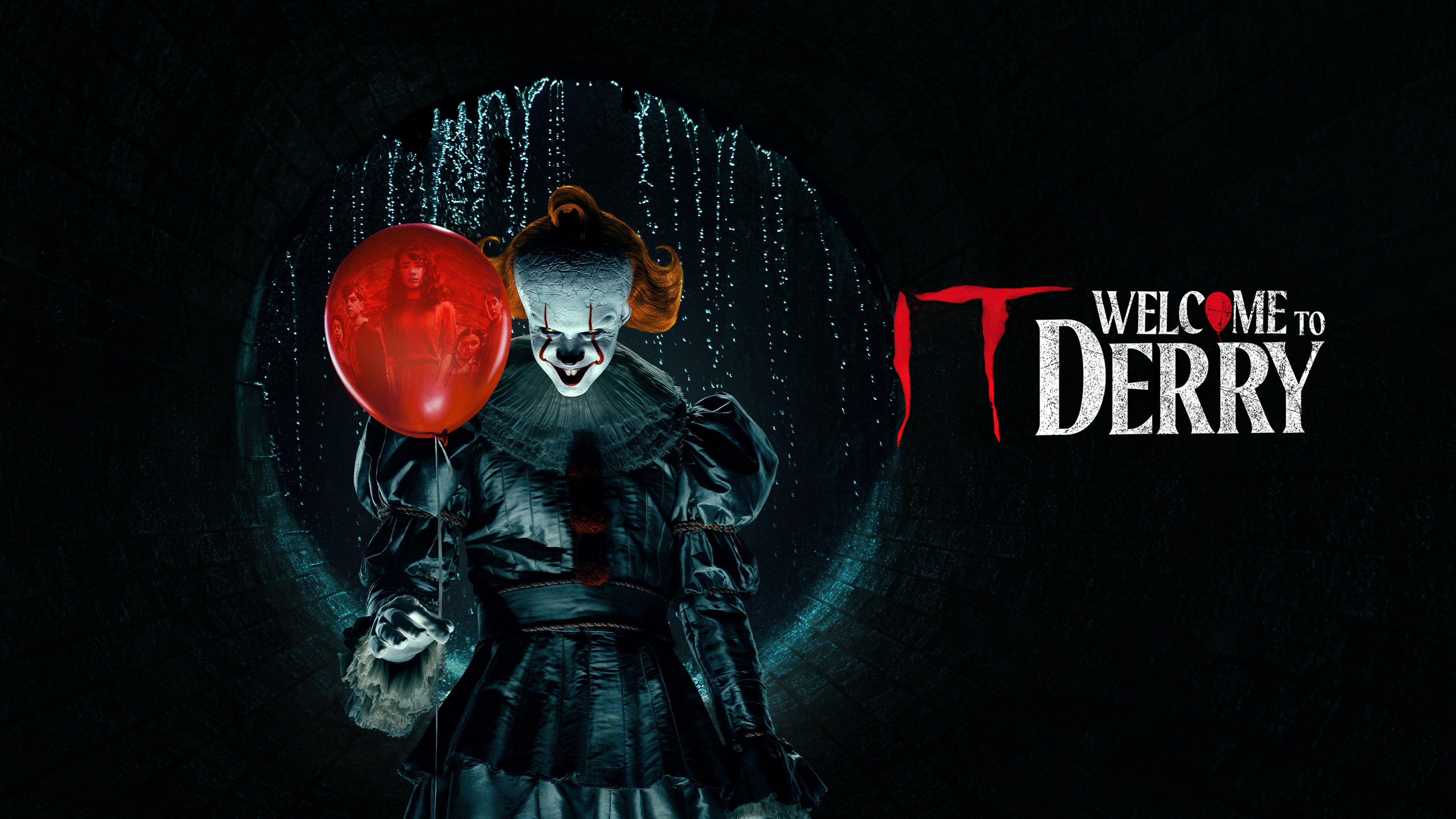 A cinematic portrait of Pennywise the Dancing Clown from the IT: Welcome to Derry TV series.