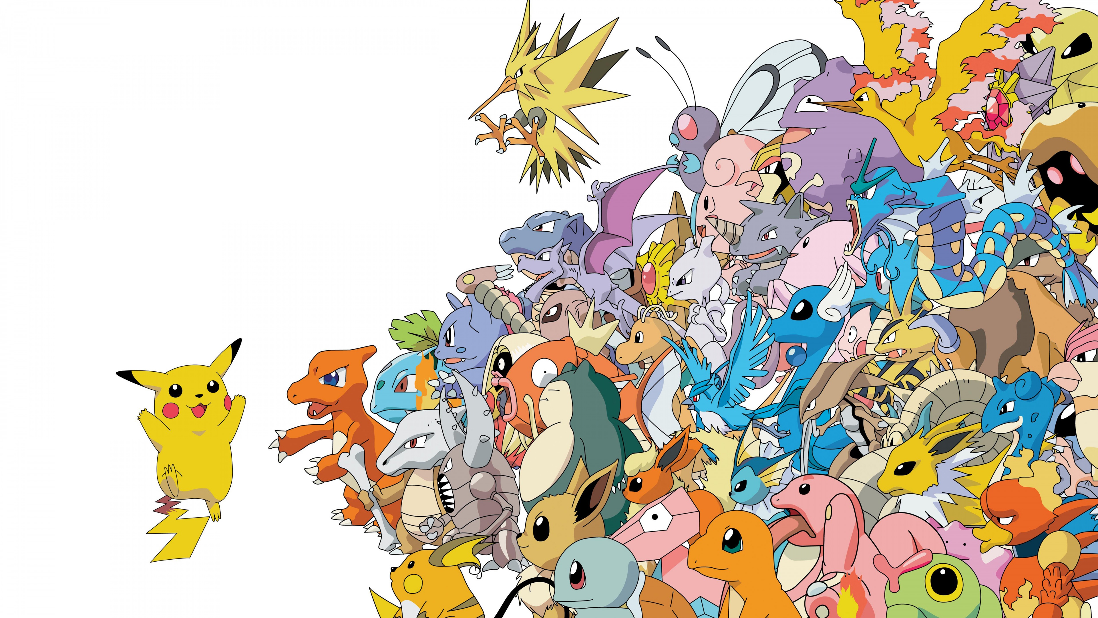 A high-definition character poster of Pikachu from the Pokémon series.