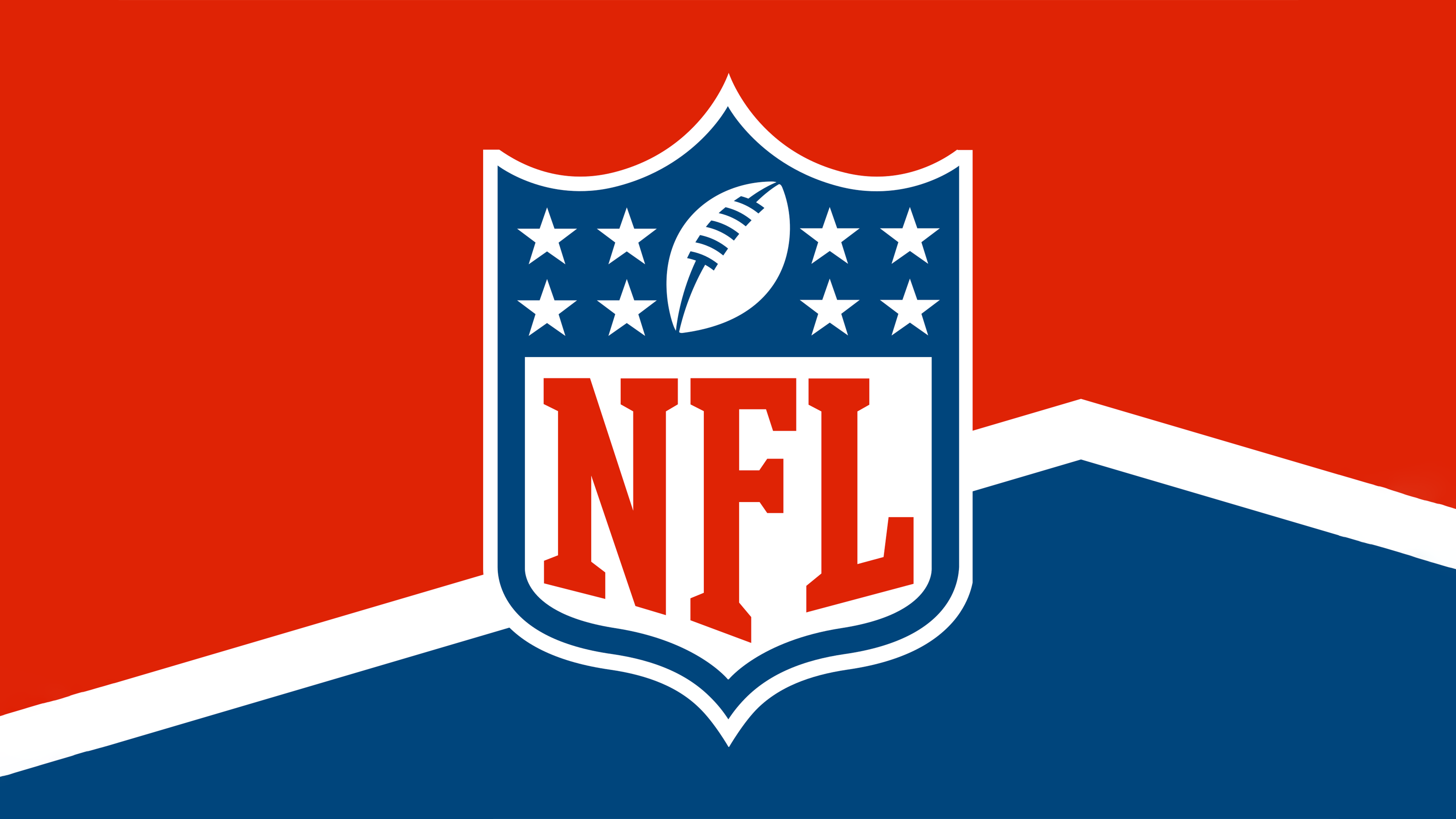 A professional-grade sports logo featuring bold typography and athletic symbols inspired by the NFL.