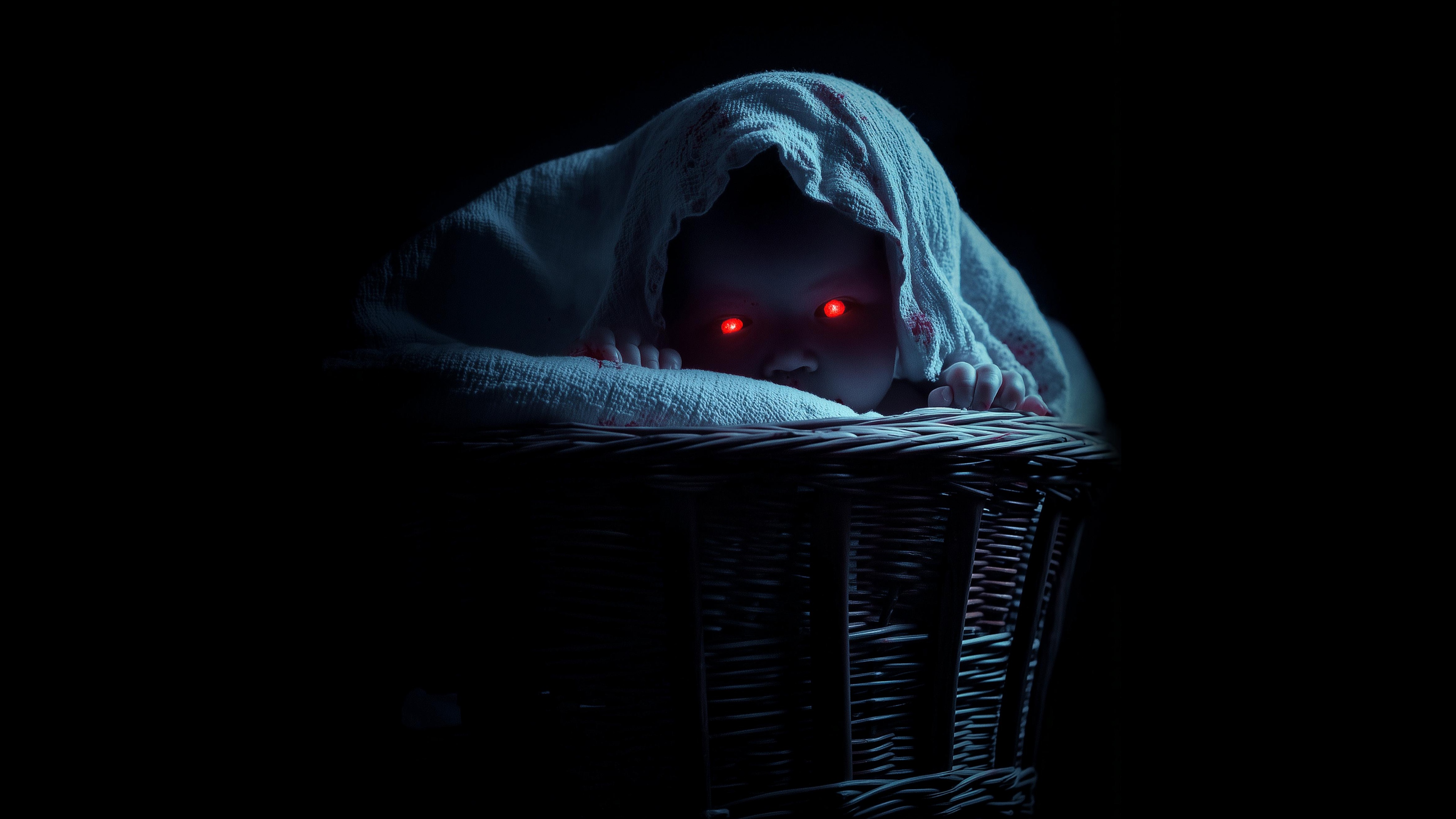 A dark, cinematic depiction of a mysterious, shadowy figure set against a pitch-black background, representing 2025 horror movie themes.