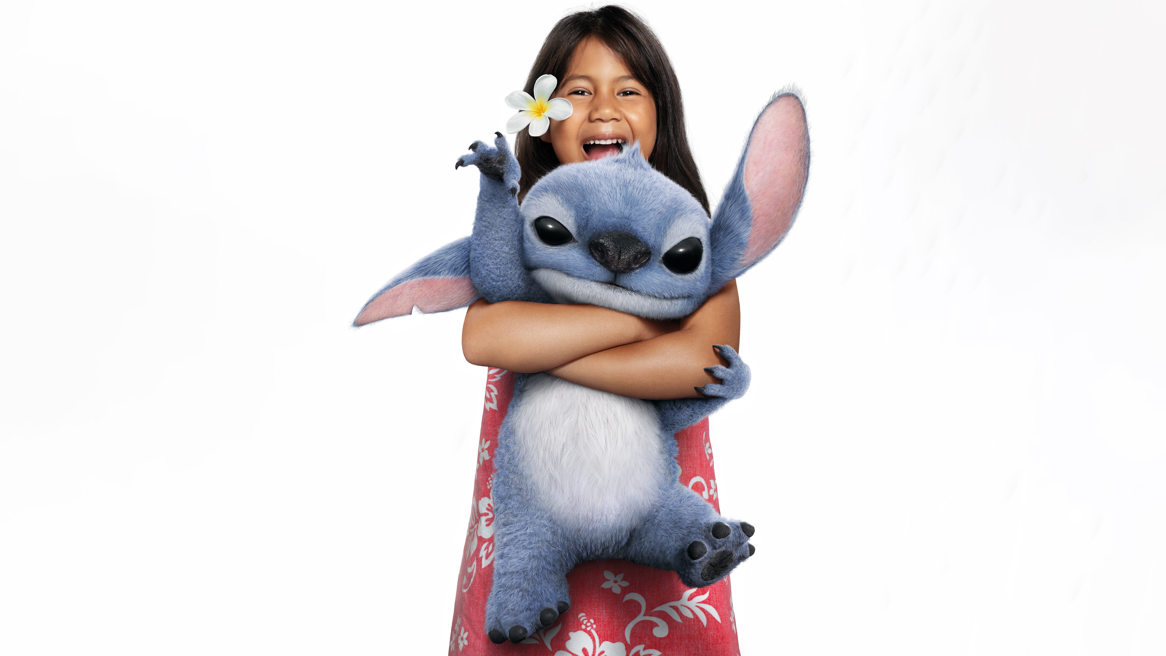 A high-definition, detailed portrait of Stitch from Disney's Lilo & Stitch set against a solid white background.