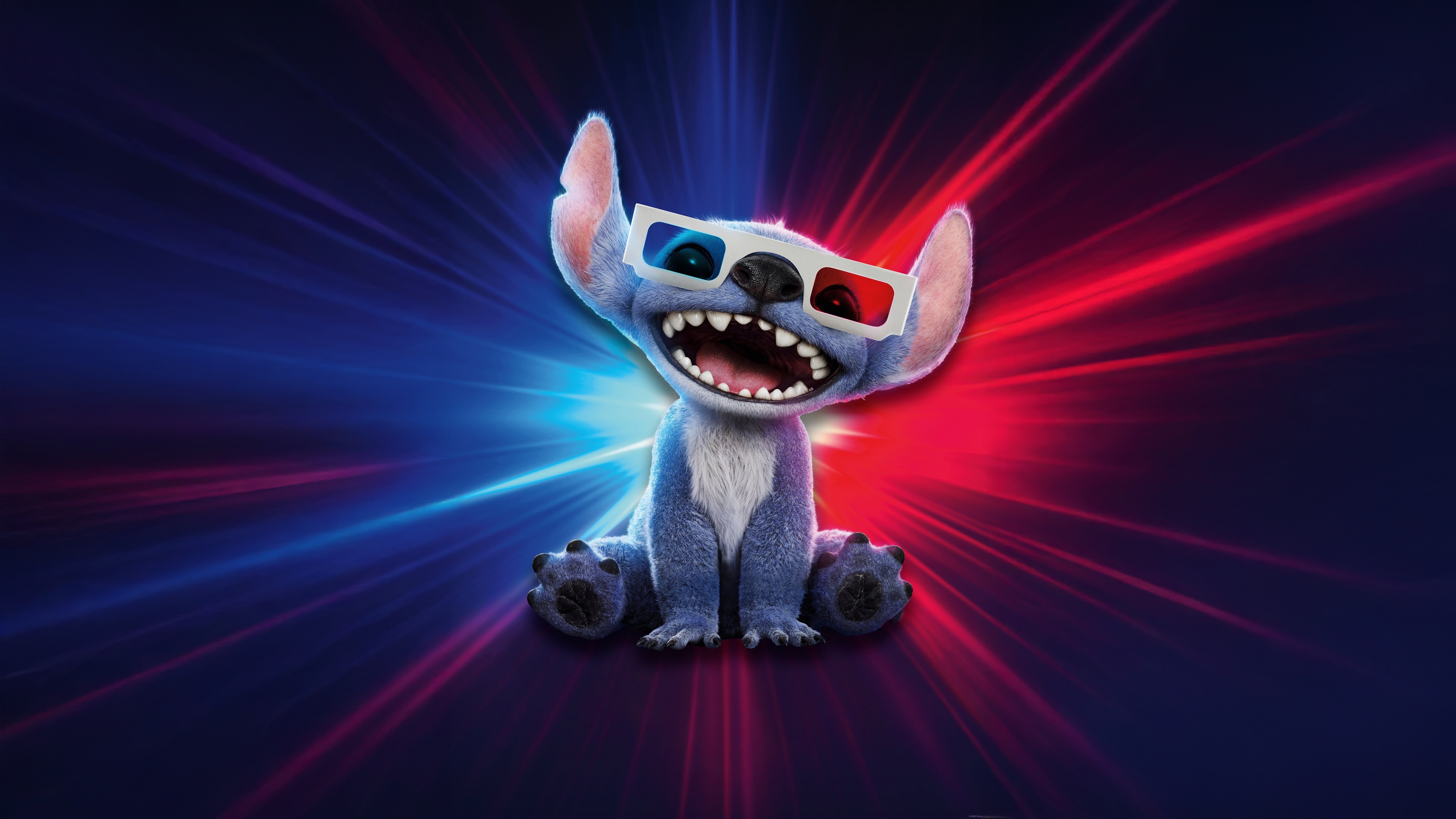 A highly detailed 3D character render of Stitch from Disney's Lilo & Stitch.