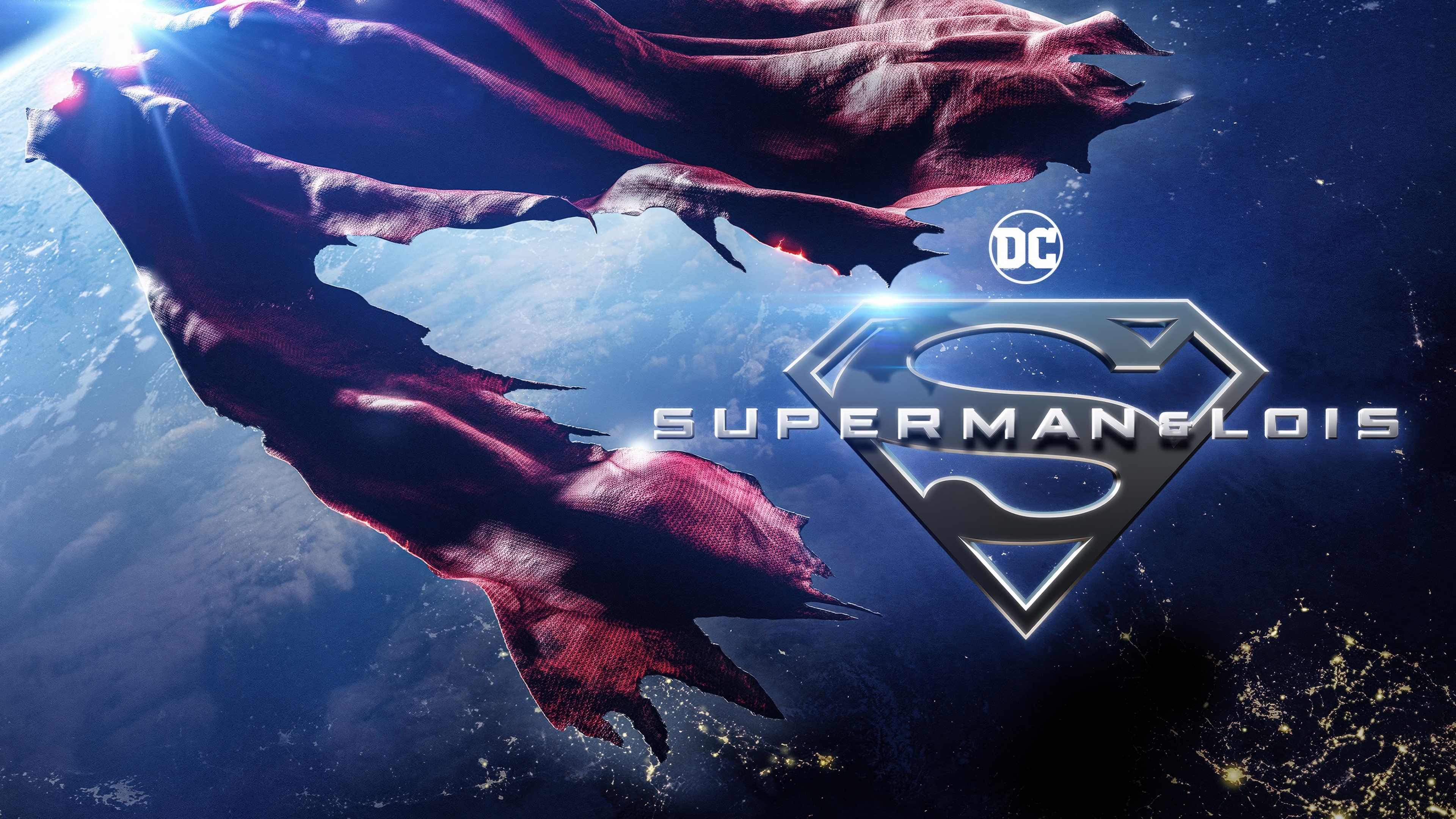 A cinematic portrait of Superman from the Superman & Lois TV series.