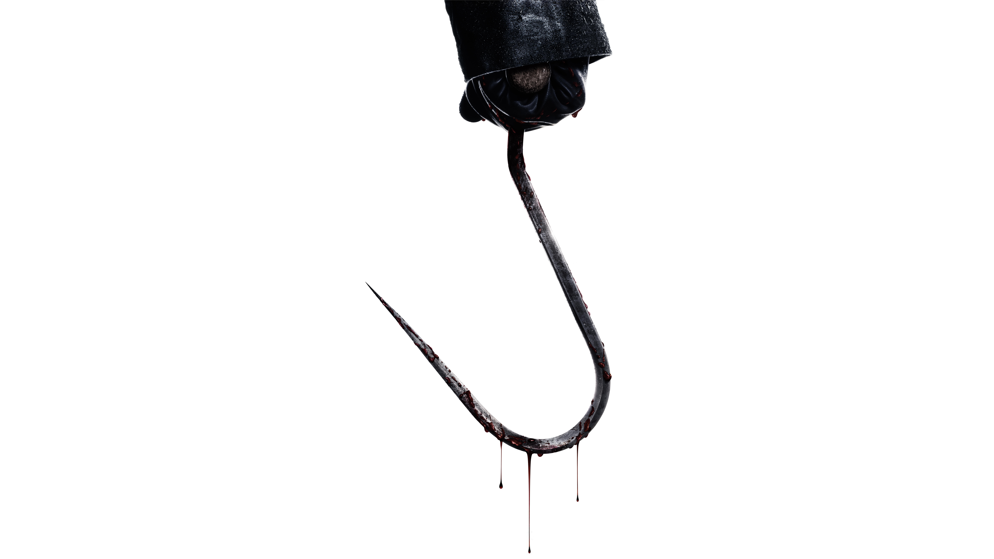 A close-up of a bloody, sharp fishing hook in a dark, cinematic horror setting inspired by the I Know What You Did Last Summer franchise.