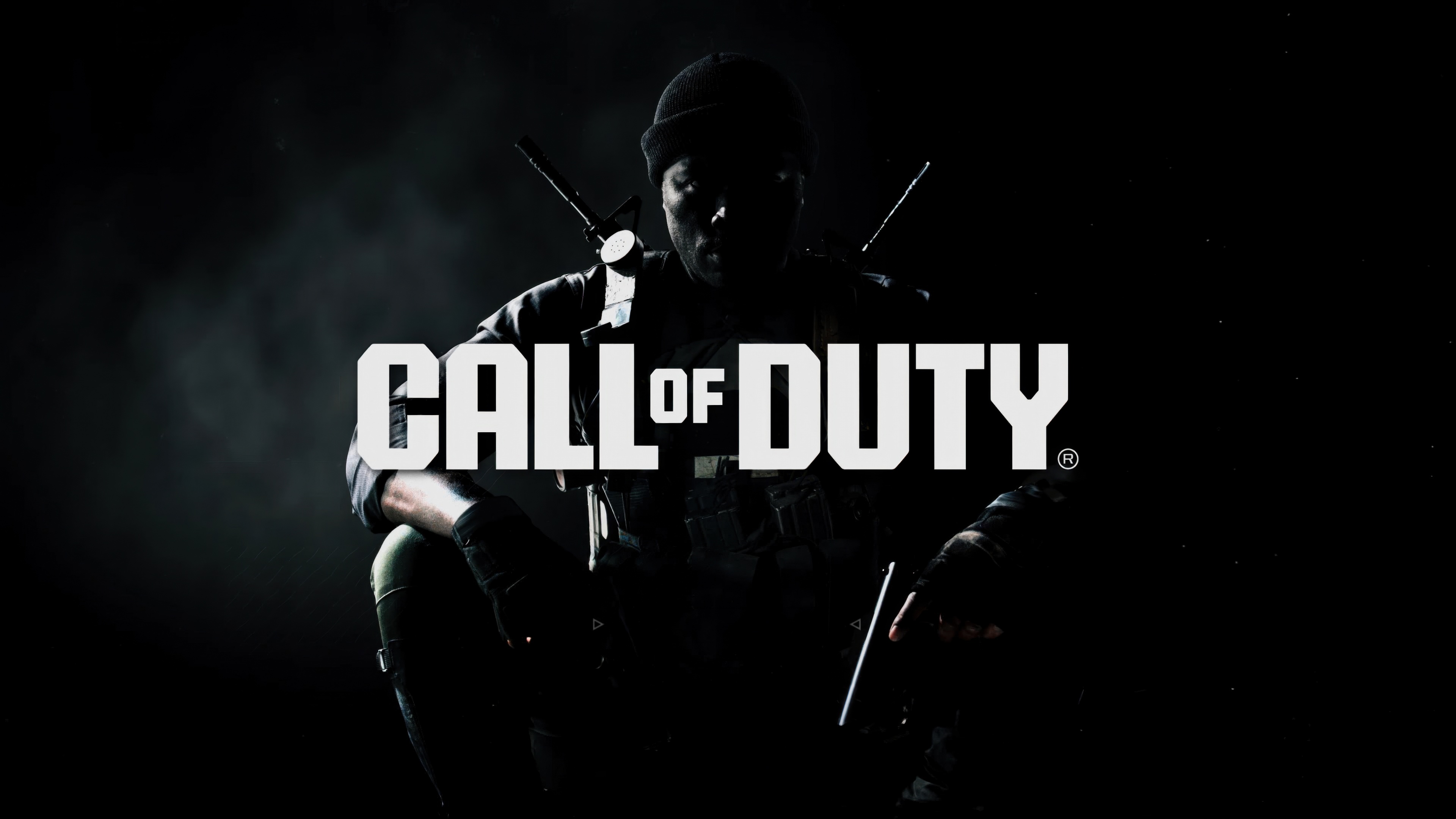 A cinematic close-up of a tactical military operative from Call of Duty: Black Ops 6 featuring detailed gear and a dark background.