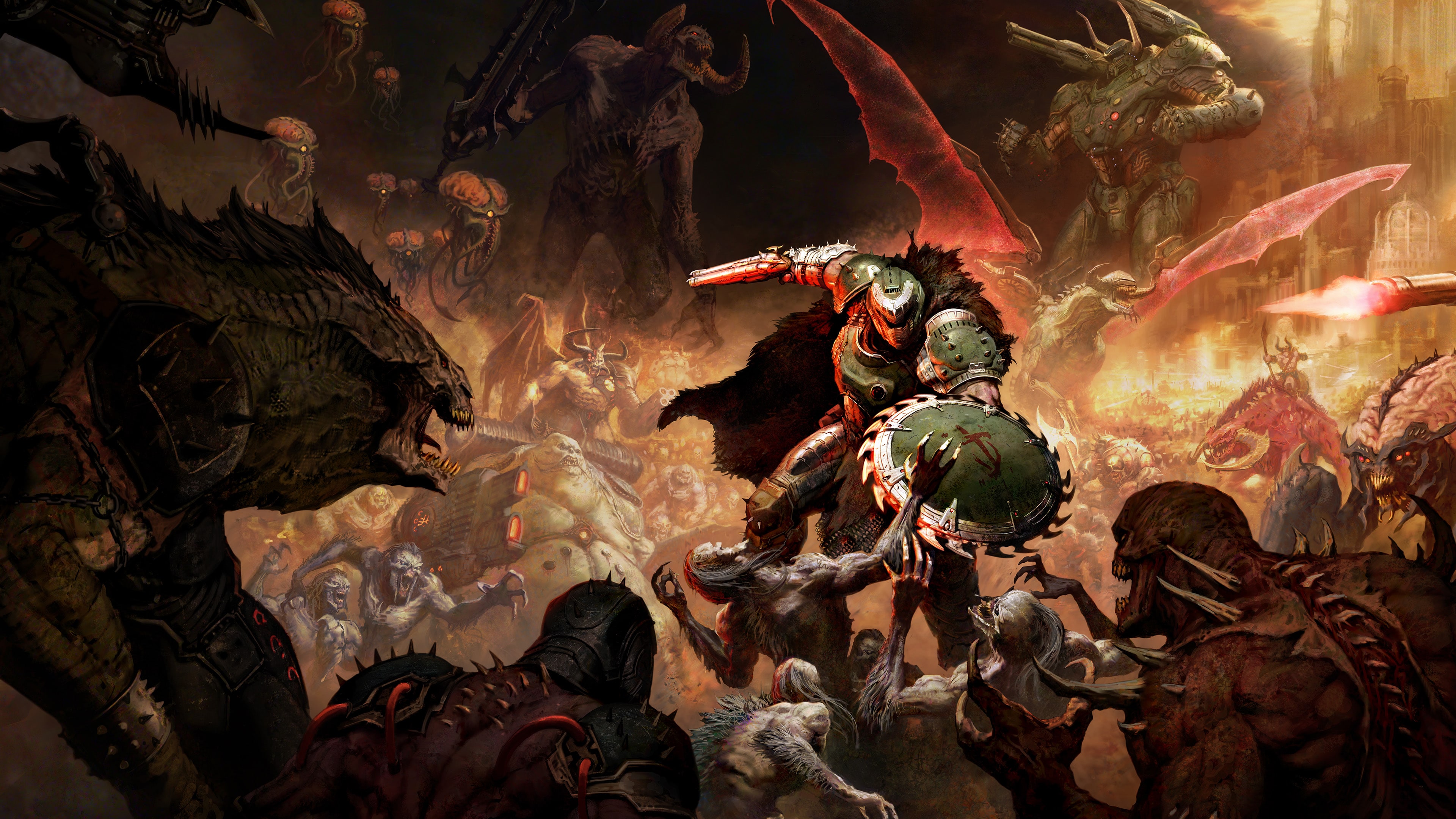 The Doom Slayer wearing heavy armor from the video game DOOM: The Dark Ages.