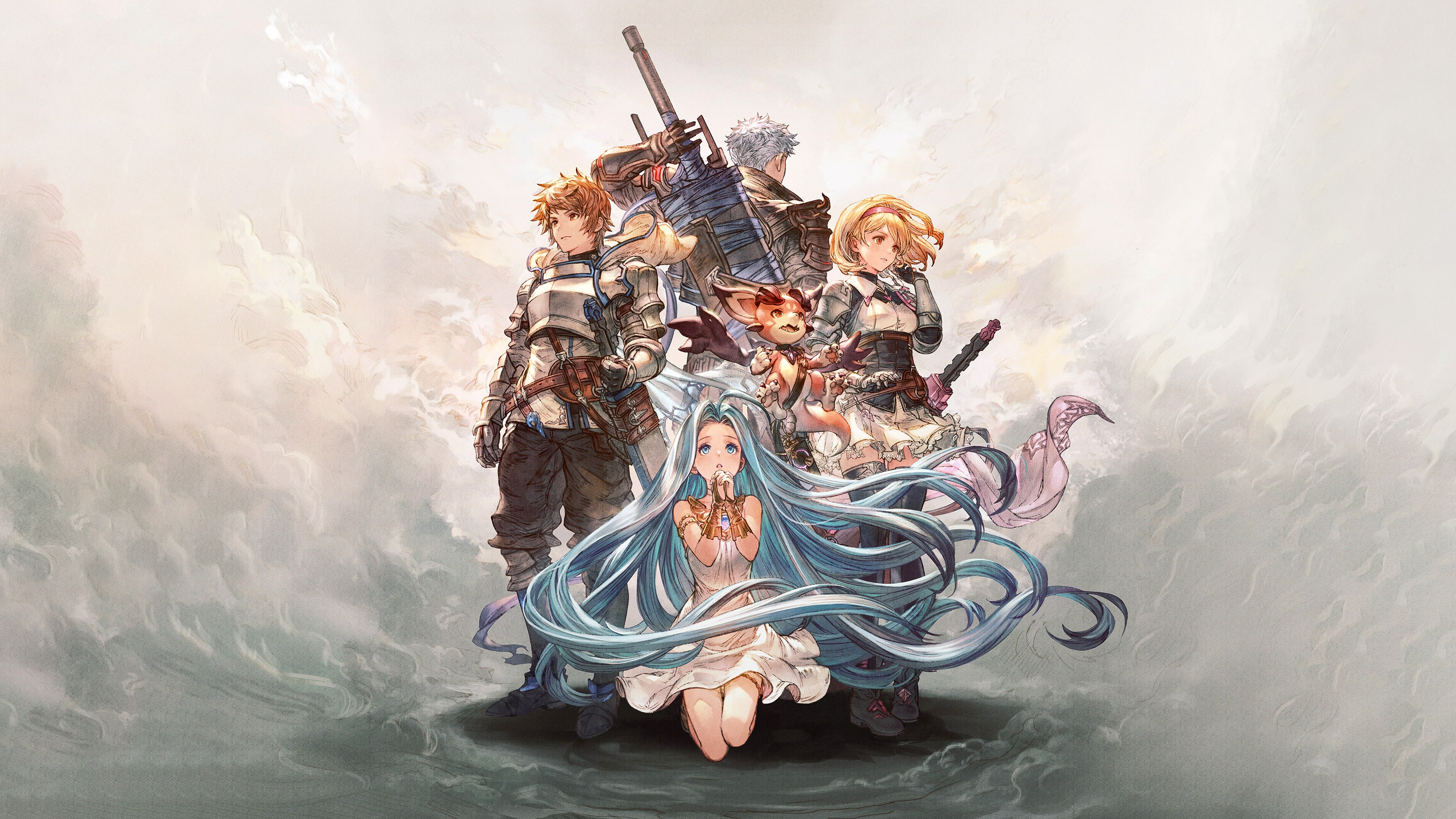 A cinematic character portrait from the action RPG Granblue Fantasy: Relink.