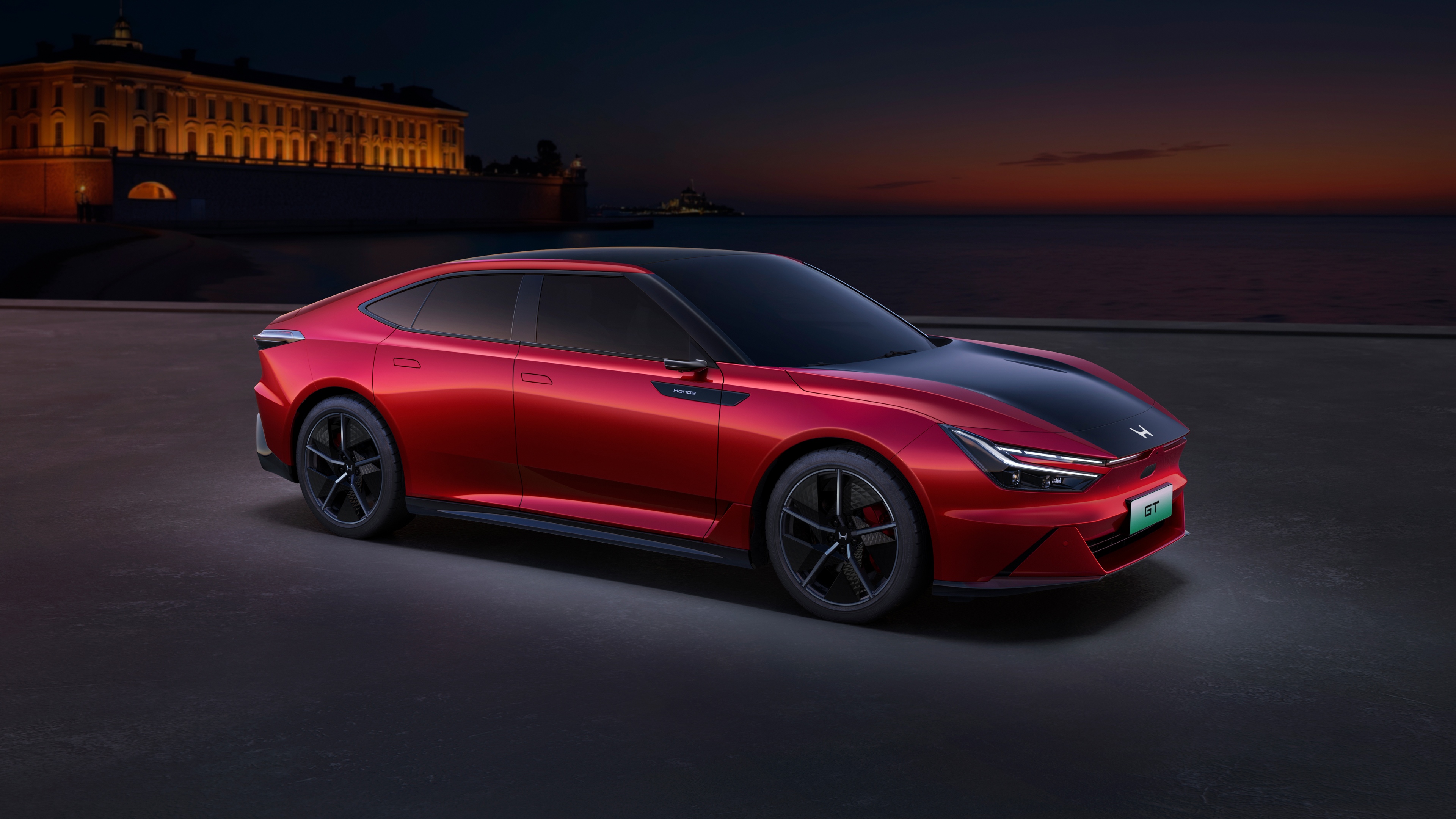 A sleek and aerodynamic Honda GT electric SUV in a high-definition 5K render.