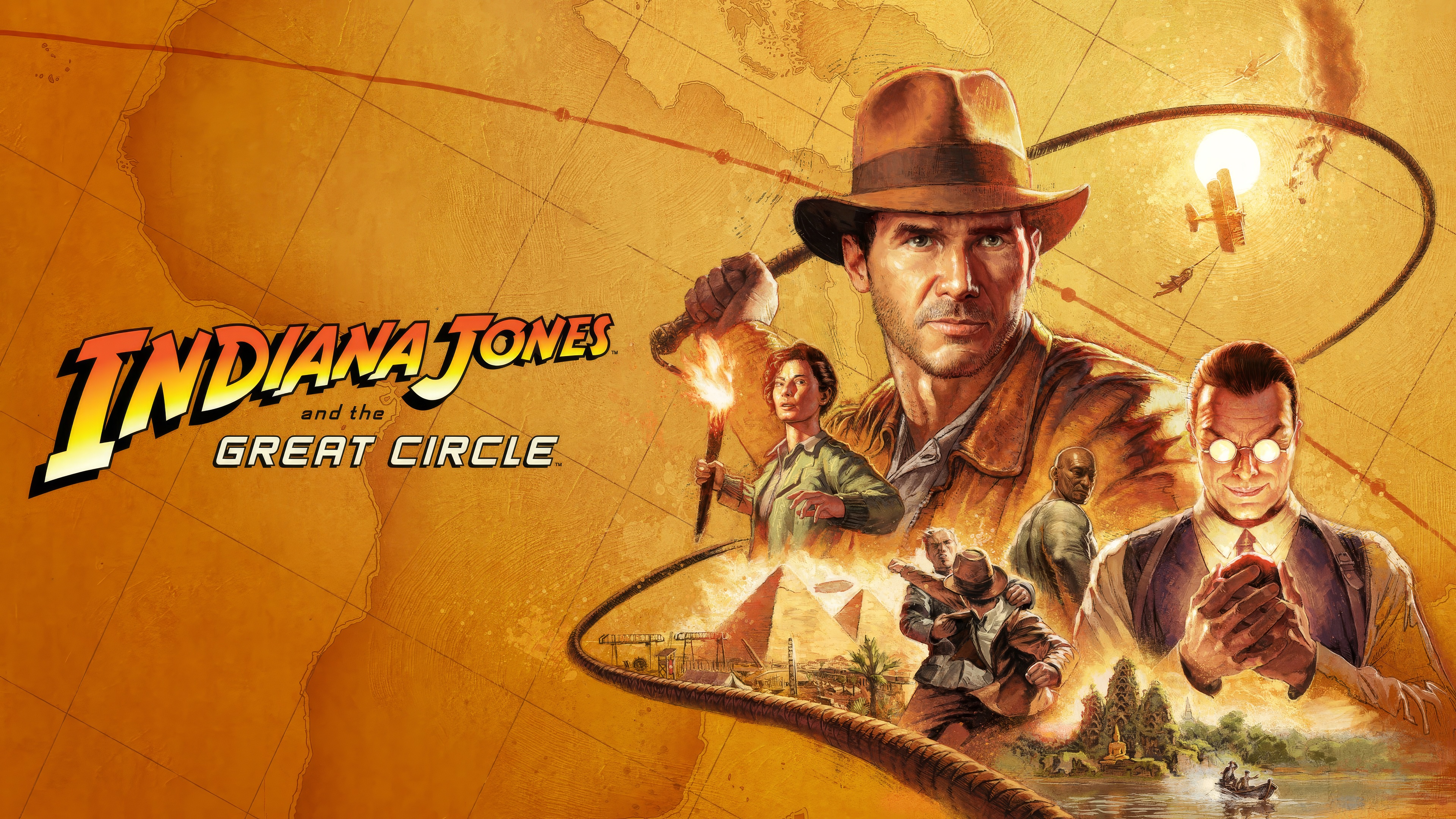 Cinematic key art featuring Indiana Jones from Indiana Jones and the Great Circle.
