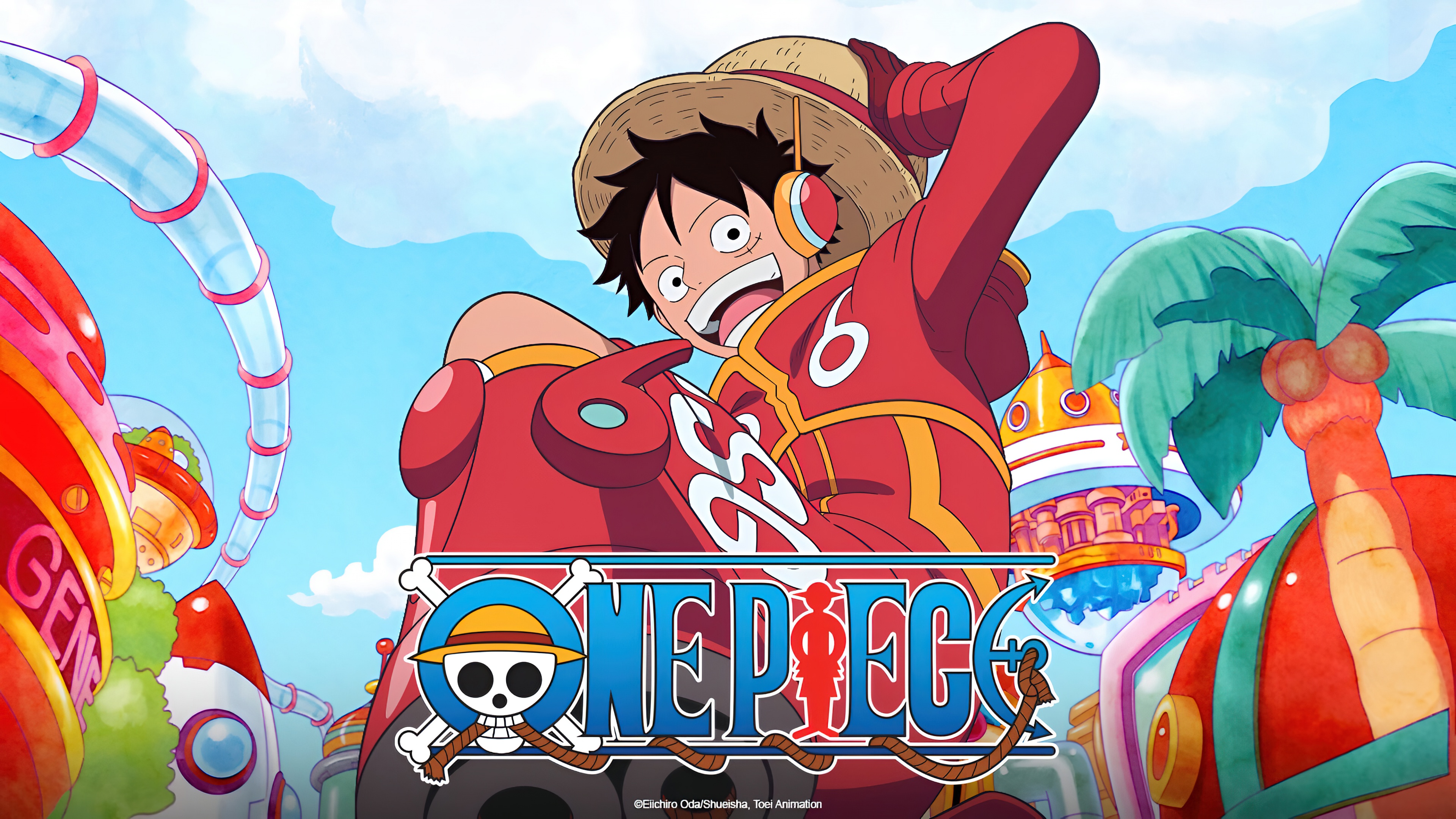 A high-definition portrait of Monkey D. Luffy from the One Piece anime series.