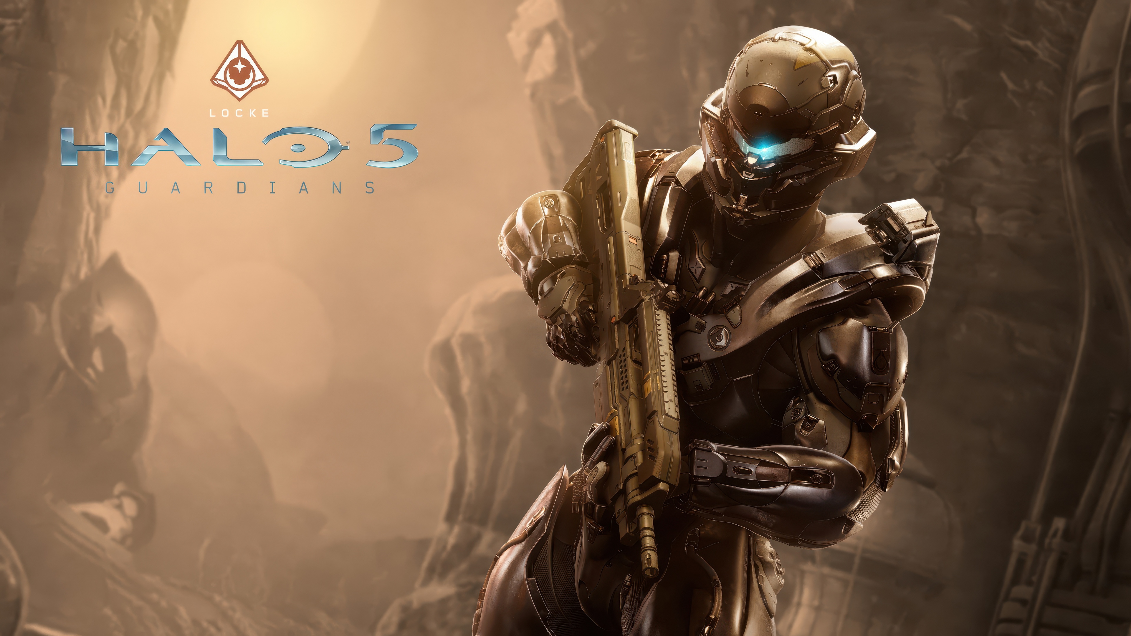 A detailed portrait of the character Locke in his combat armor from the video game Halo 5: Guardians.