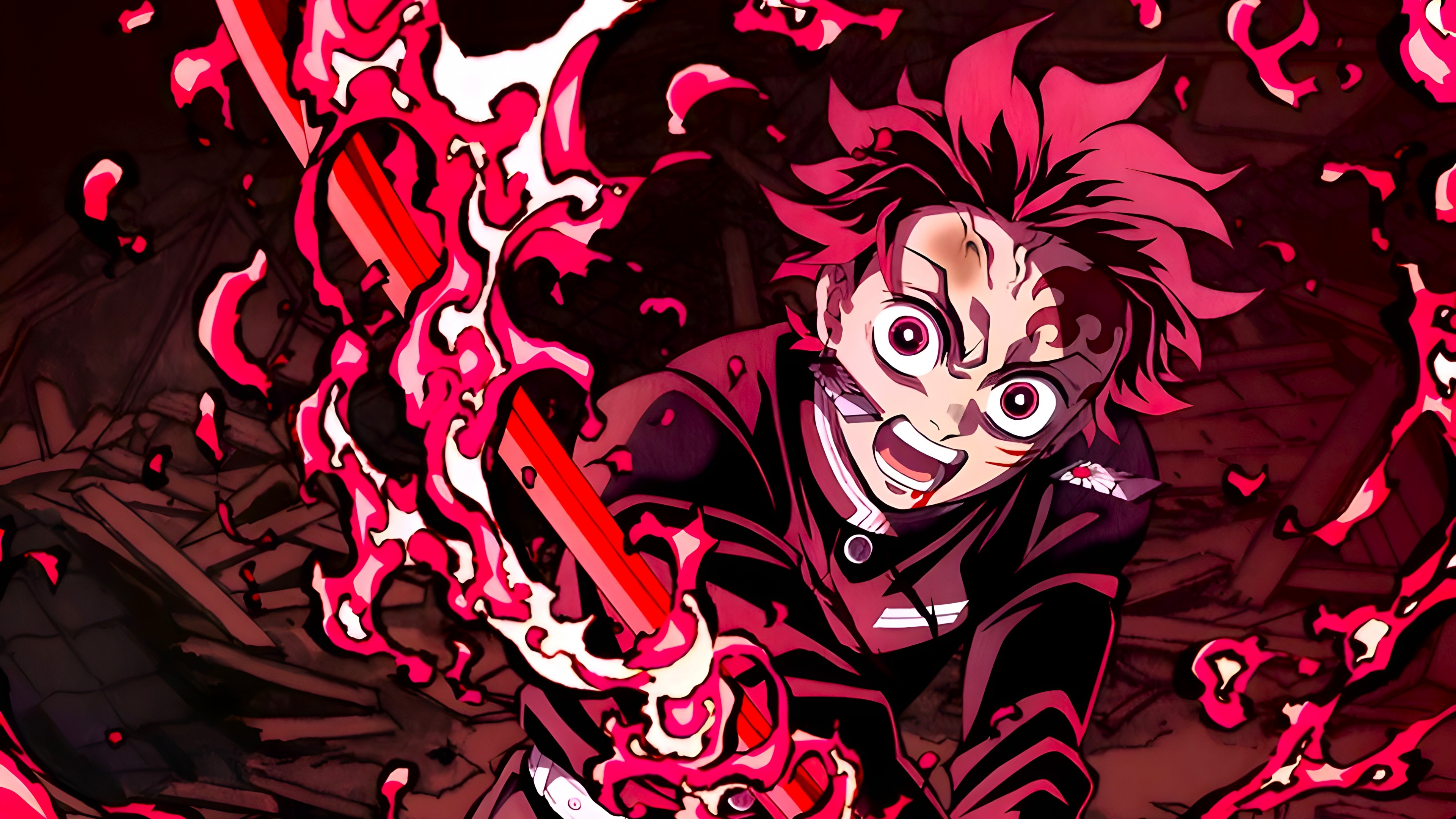 A detailed portrait of Tanjiro Kamado from the anime Demon Slayer: Kimetsu no Yaiba