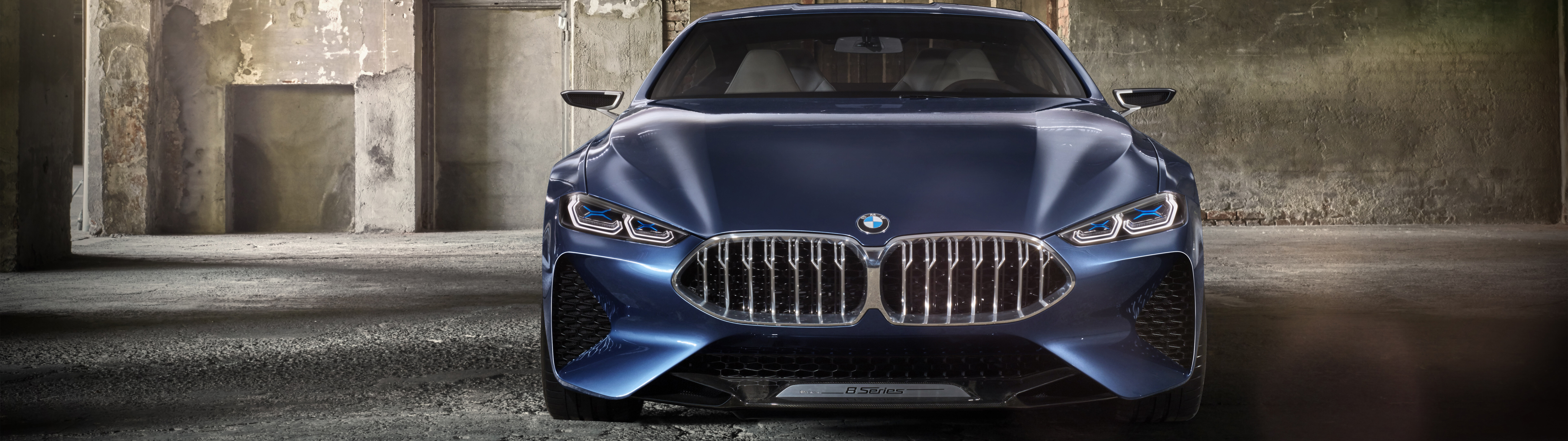A sleek and futuristic BMW Concept 8 Series luxury car showcasing advanced aerodynamic styling.