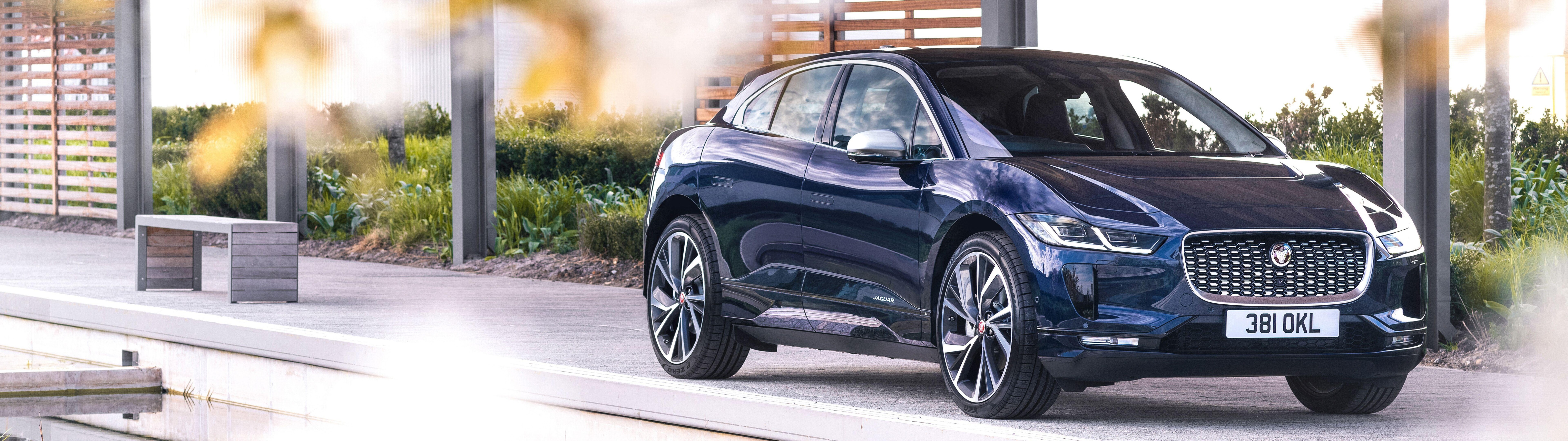 A sleek Jaguar I-Pace electric luxury SUV showcasing its modern design.