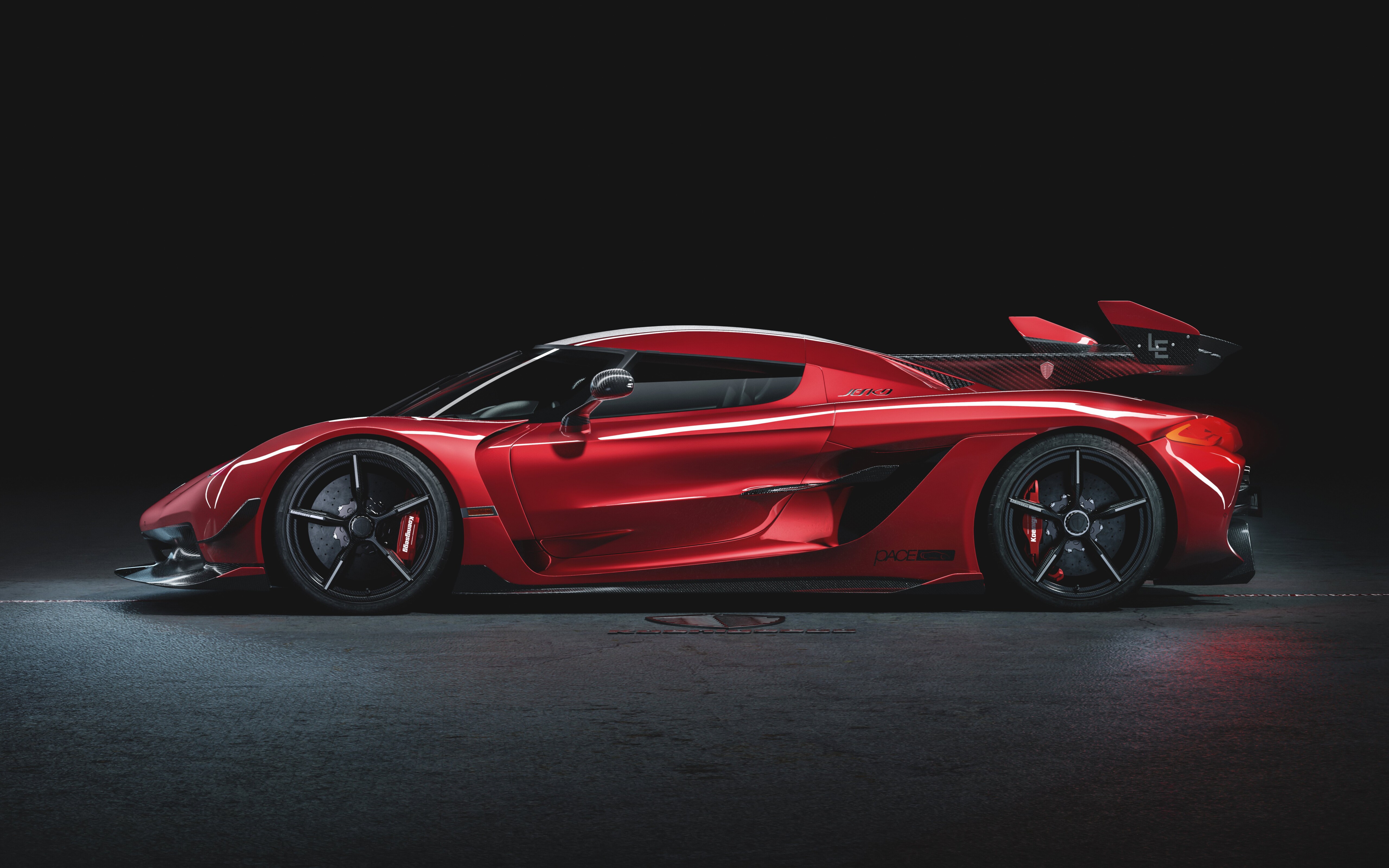 A high-performance Koenigsegg Jesko supercar featuring its iconic aerodynamic body and premium automotive engineering.