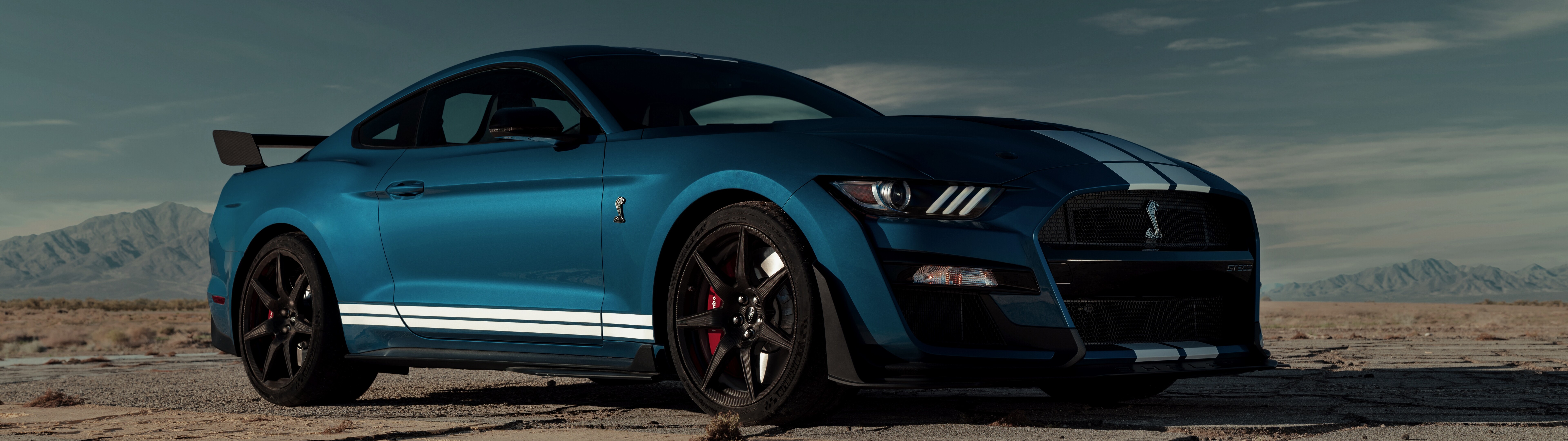 A high-performance Ford Mustang Shelby GT500 muscle car.