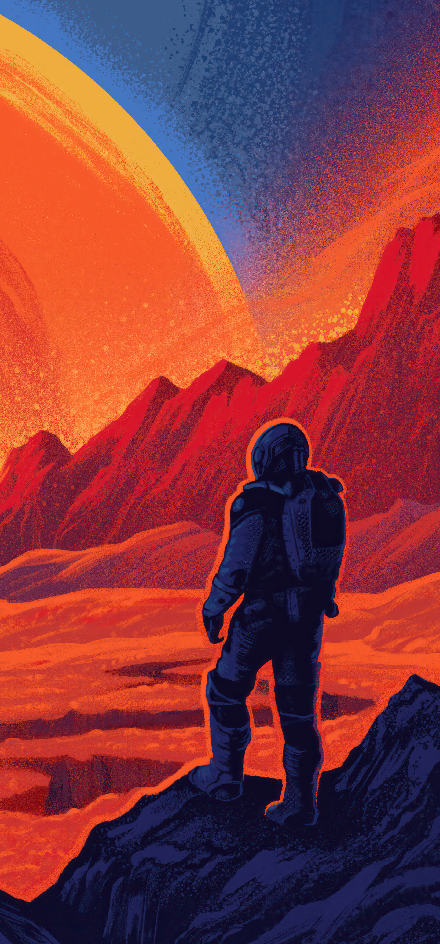 A cinematic view of an astronaut in a detailed spacesuit floating through a vibrant starfield and colorful cosmic nebulae.