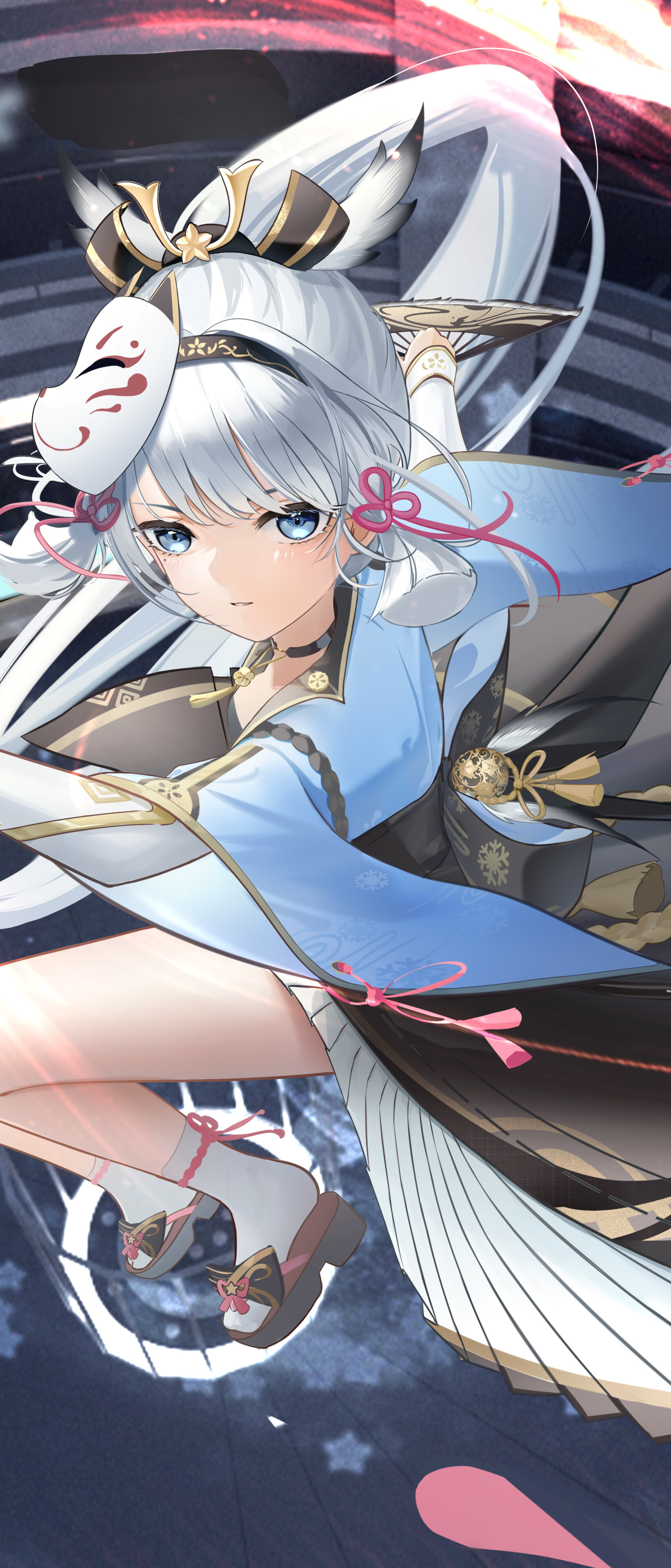 A high-quality character portrait of Kamisato Ayaka from Genshin Impact.