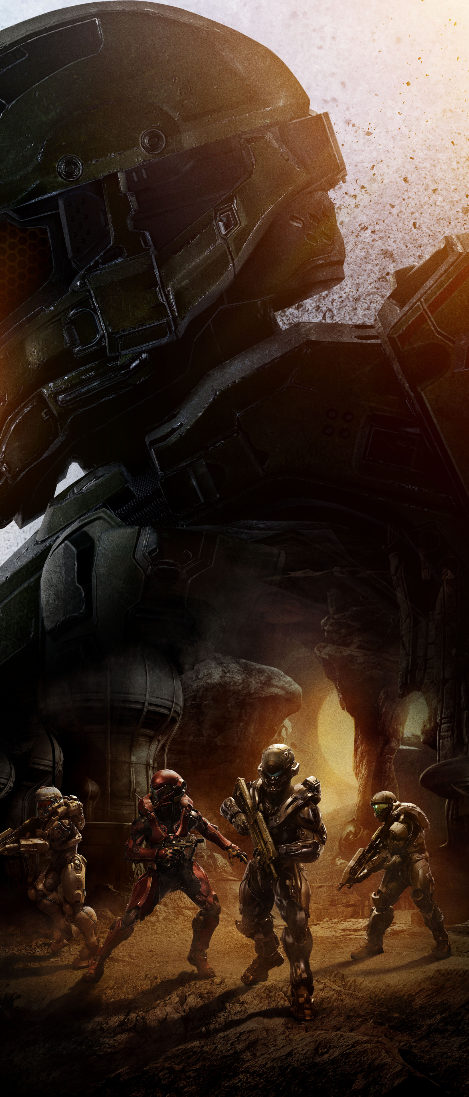 Master Chief in iconic green MJOLNIR armor from the Halo video game franchise