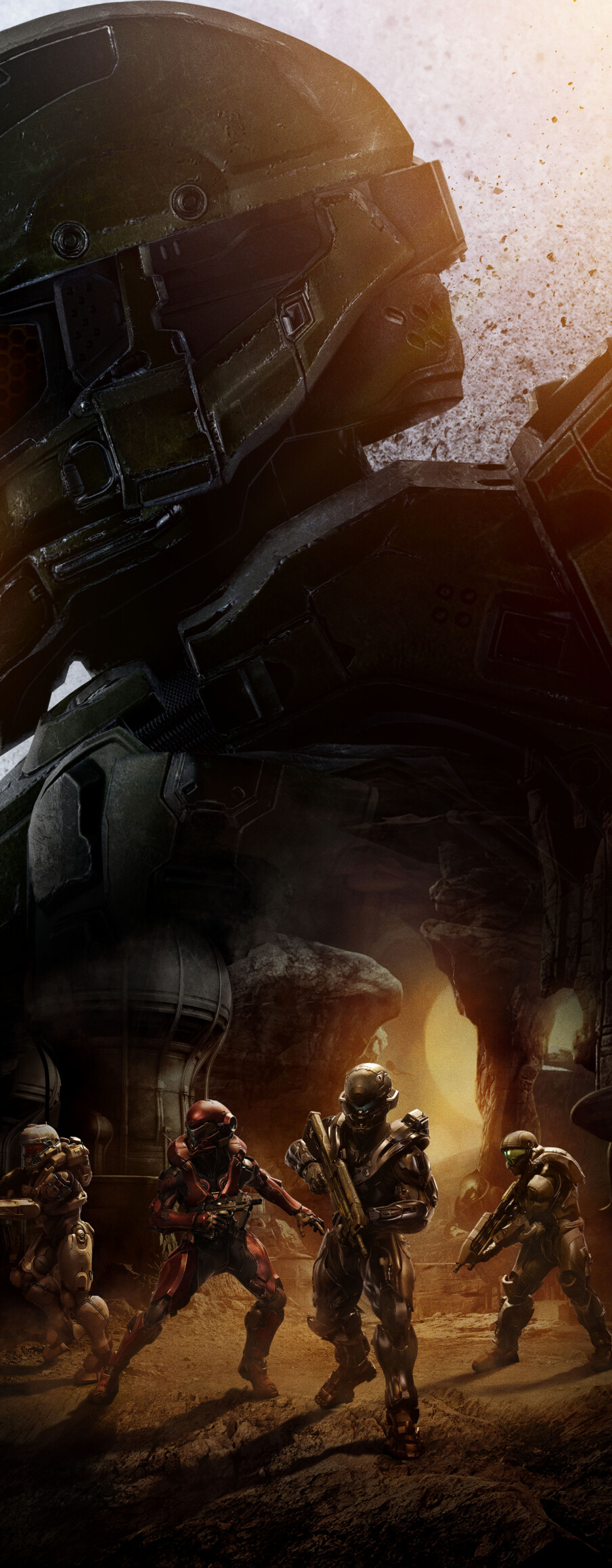 Master Chief in iconic green MJOLNIR armor from the Halo video game series