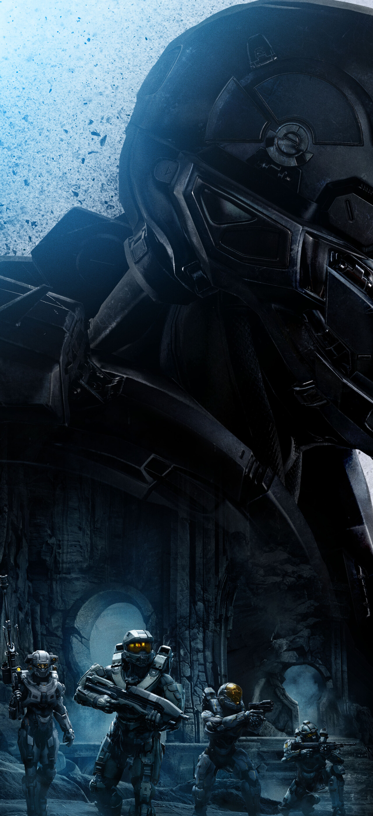 Master Chief in his signature MJOLNIR armor from the Halo video game franchise.