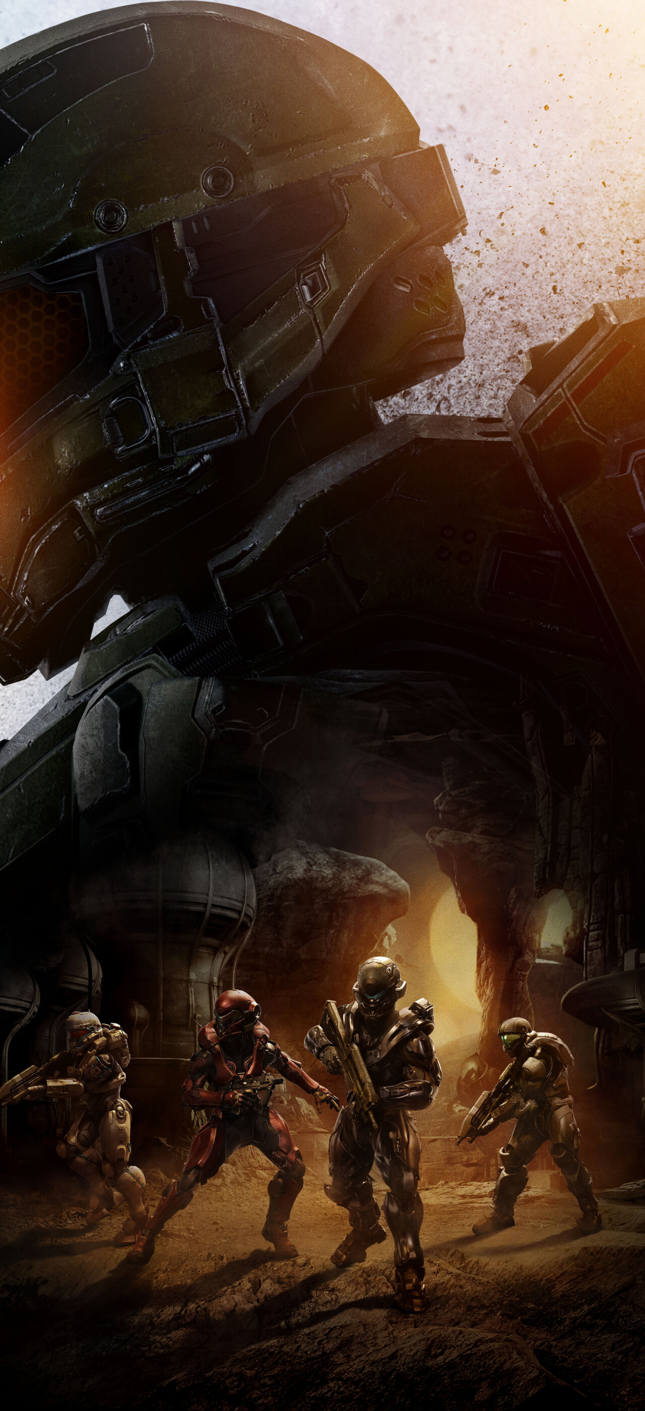 Master Chief in his signature MJOLNIR armor from the Halo video game series.