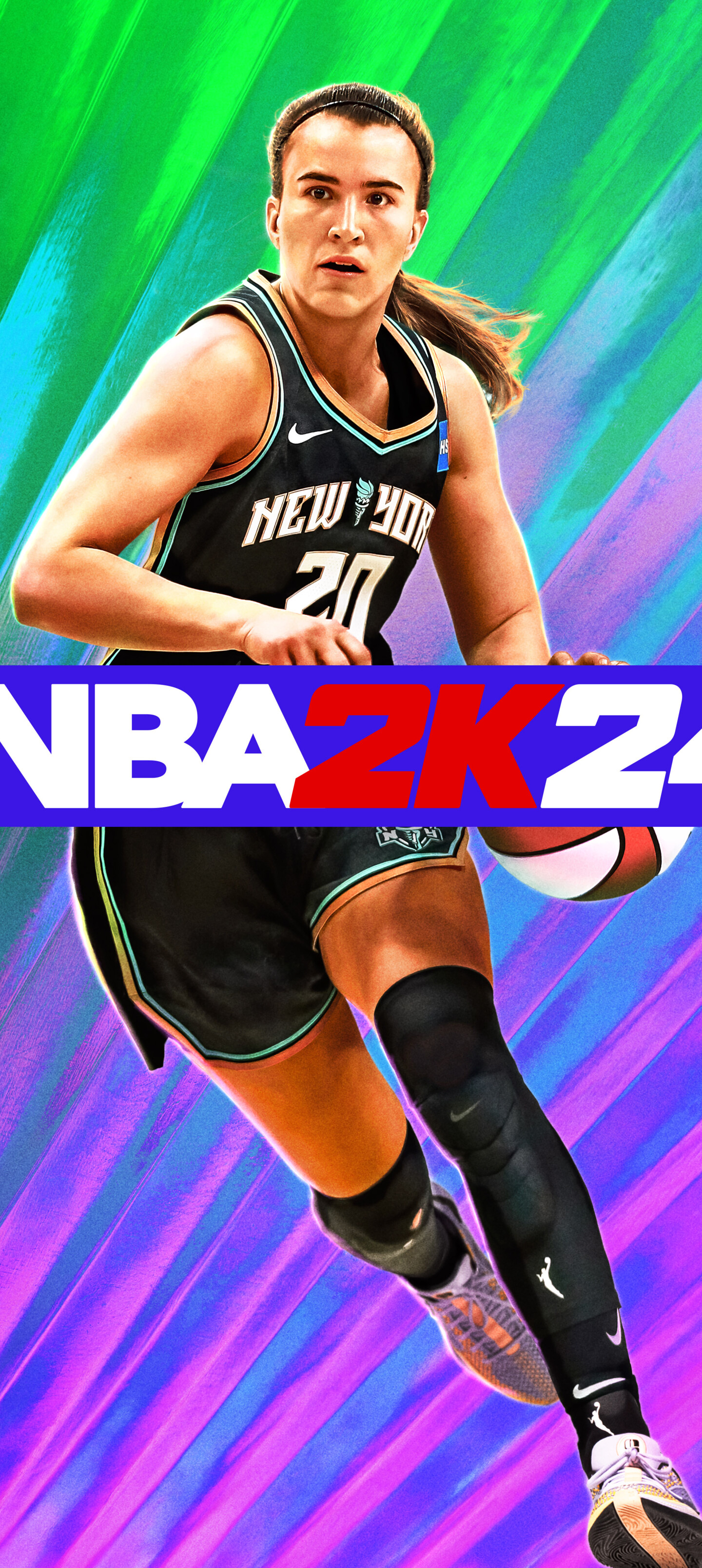 Un giocatore di basket professionista immortalato in un momento di grande intensità durante una partita di NBA 2K24.