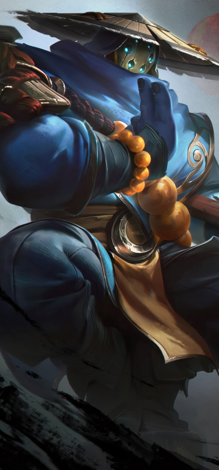 A samurai-inspired depiction of Jax from League of Legends, featuring traditional armor and a combat-ready stance.