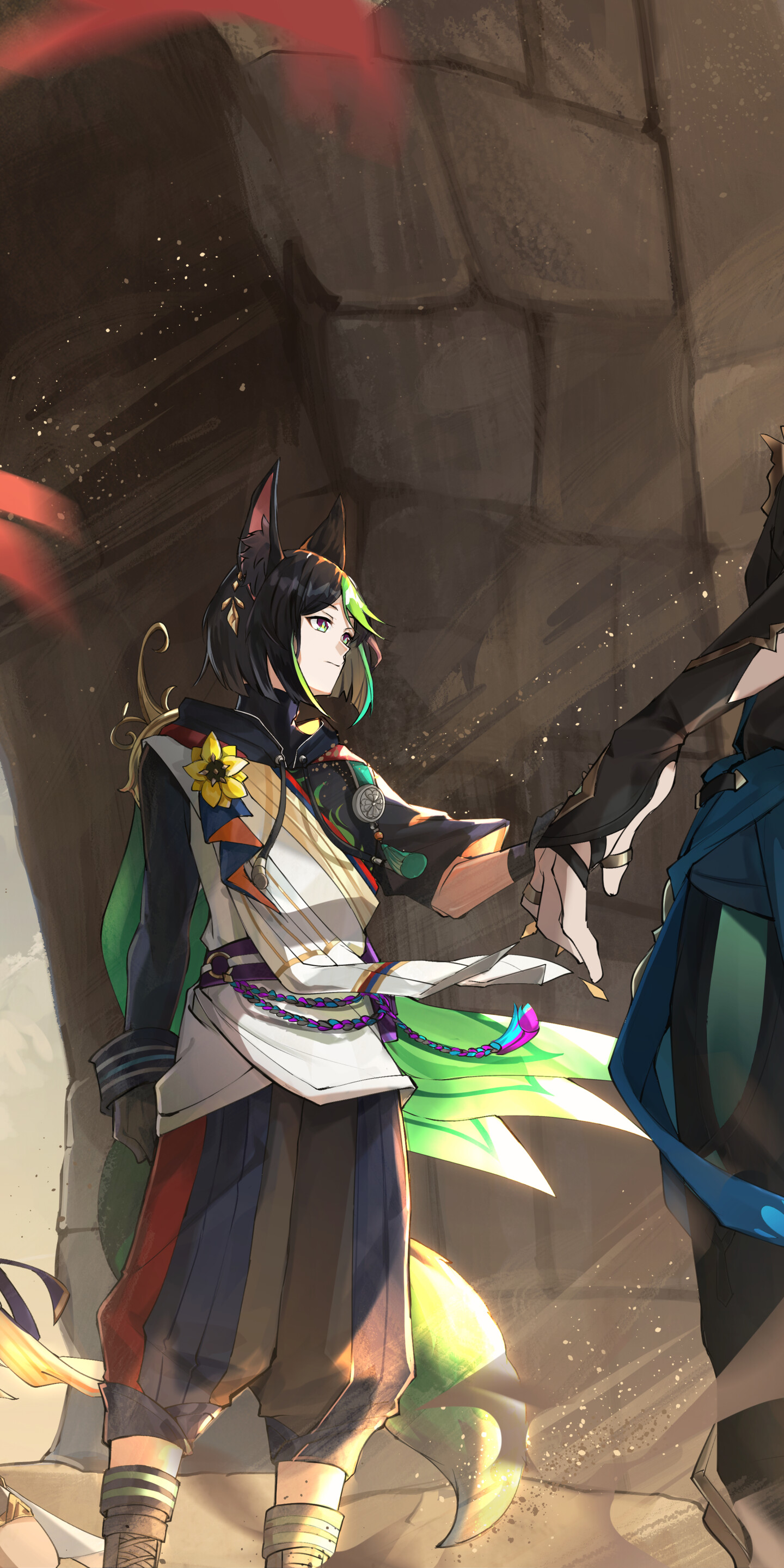 Alhaitham and Tighnari from the video game Genshin Impact