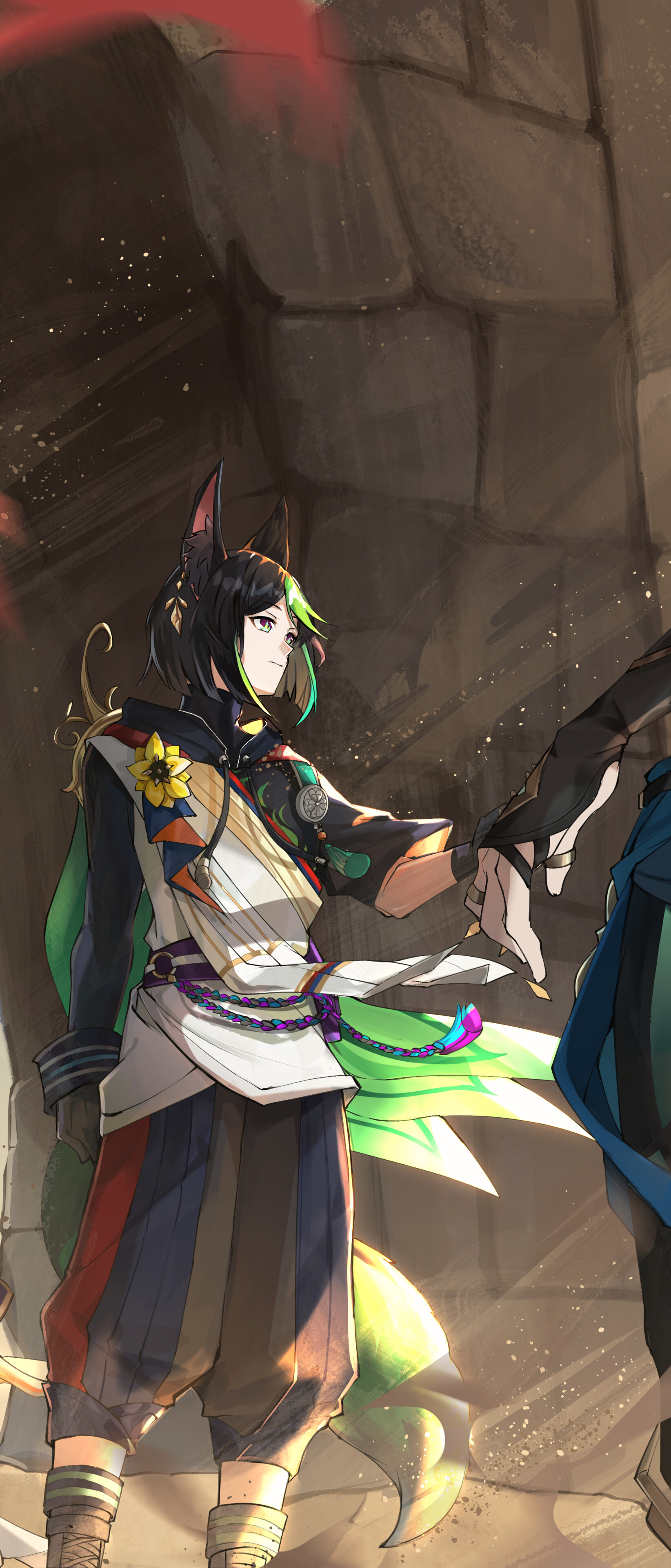 Alhaitham and Tighnari from the video game Genshin Impact.