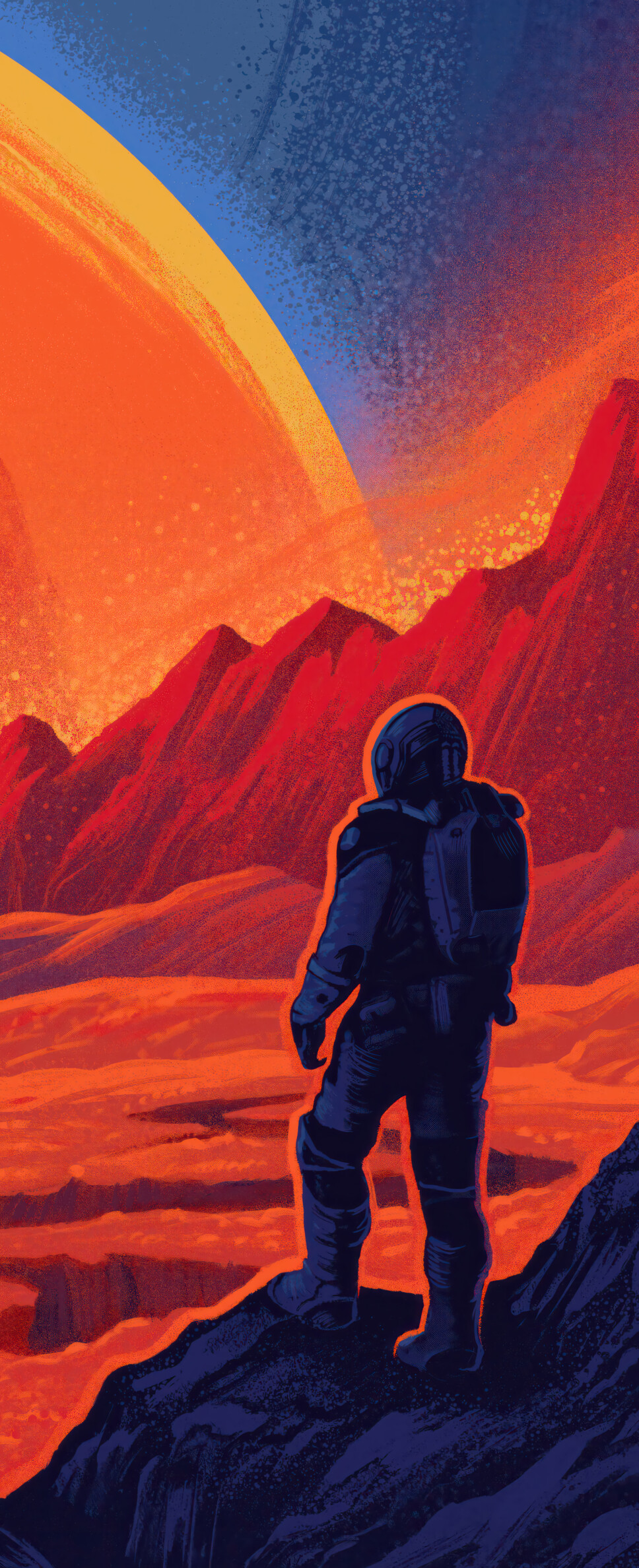 A detailed astronaut in a spacesuit floating amidst colorful nebulae and a dense field of stars, inspired by Starfield.
