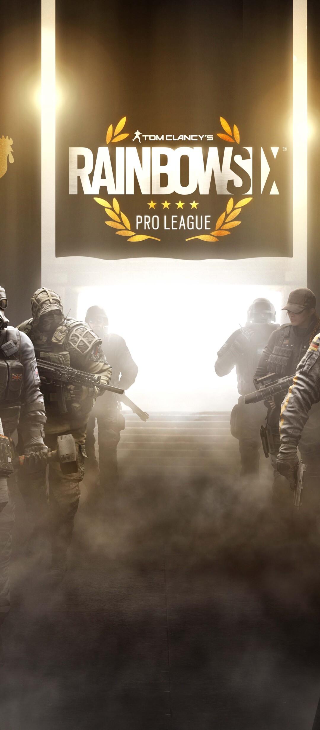 Un operatore tattico altamente specializzato, proveniente dal gioco Tom Clancy’s Rainbow Six Siege, equipaggiato per il combattimento.