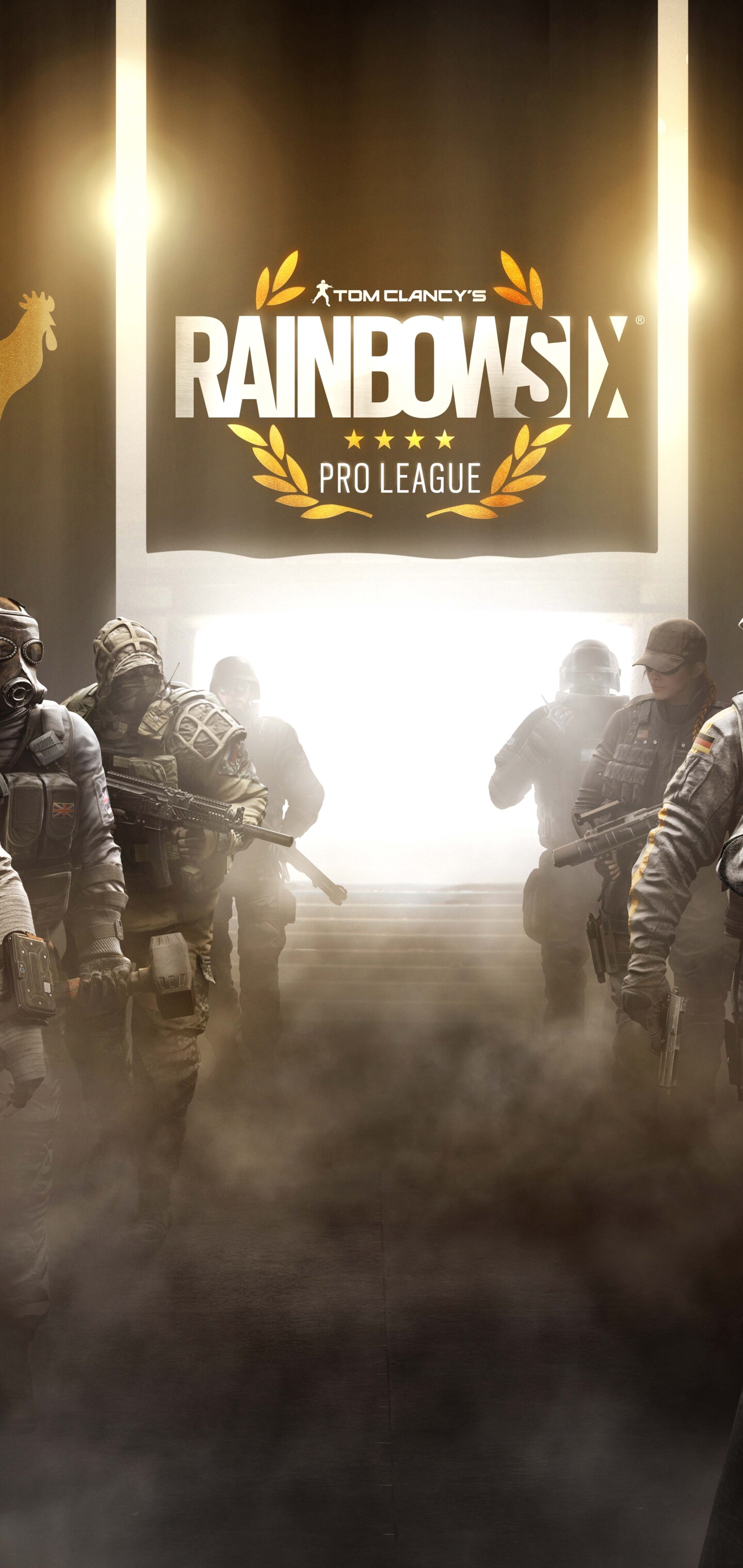A tactical soldier in full combat gear and a ballistic helmet, inspired by Tom Clancy's Rainbow Six Siege.